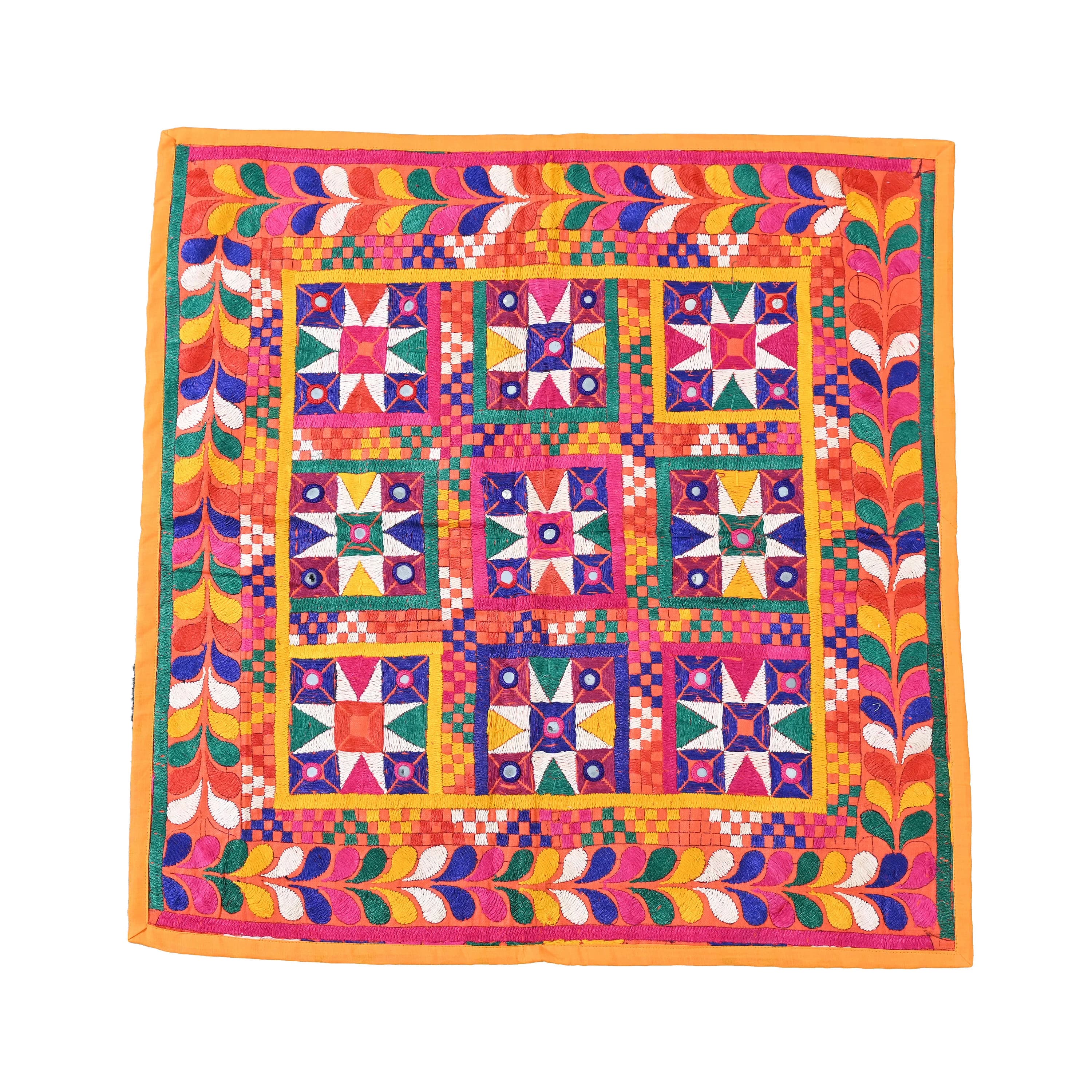 40-50 year old Vintage Tapestry Wall Hanging Embroidered Cotton Textile Gujrati Wall Art Bohemian Decor Traditional Gift Ideas
