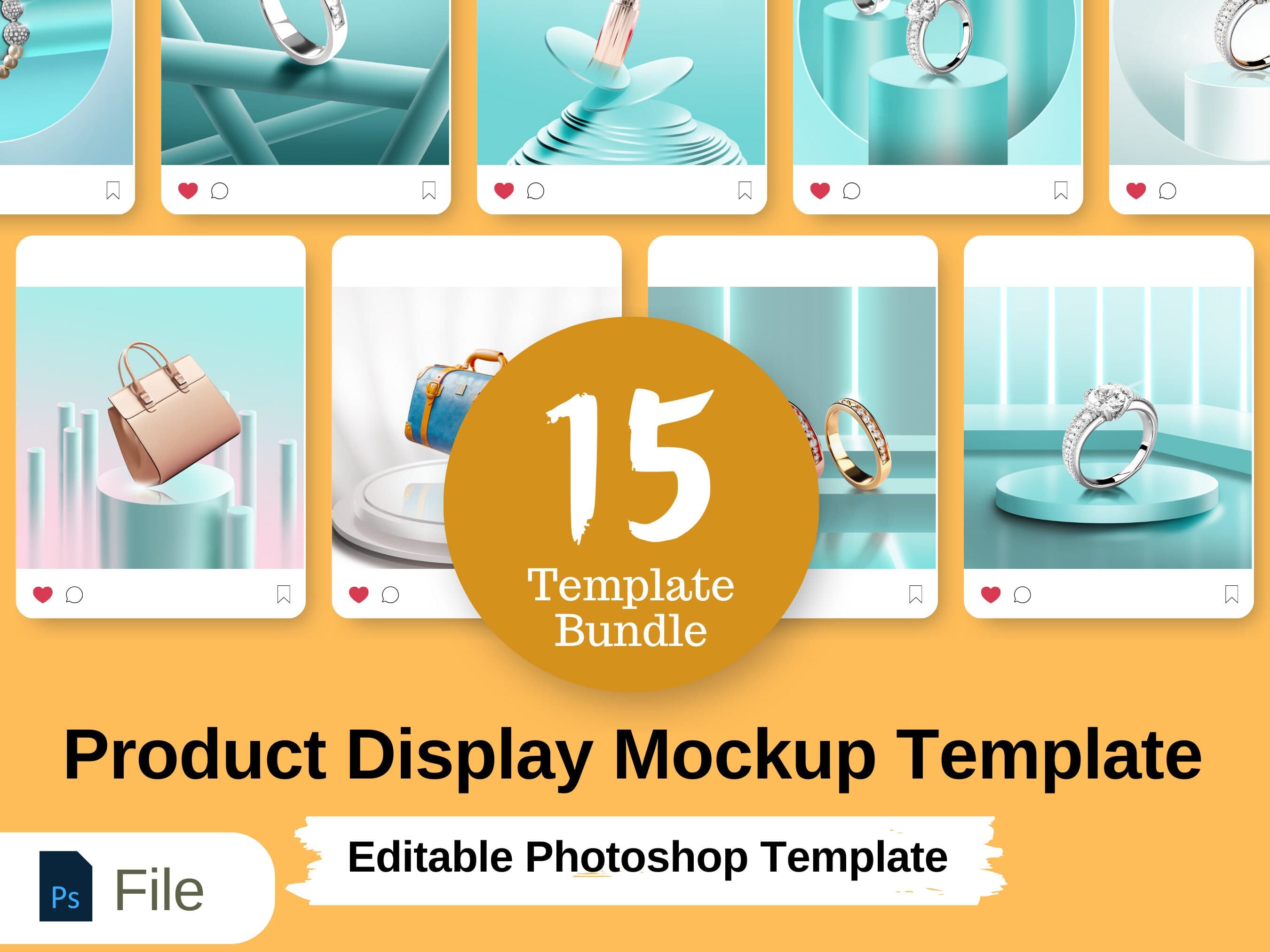 Modern Product Display Mockup Template: Photoshop (PSD) File