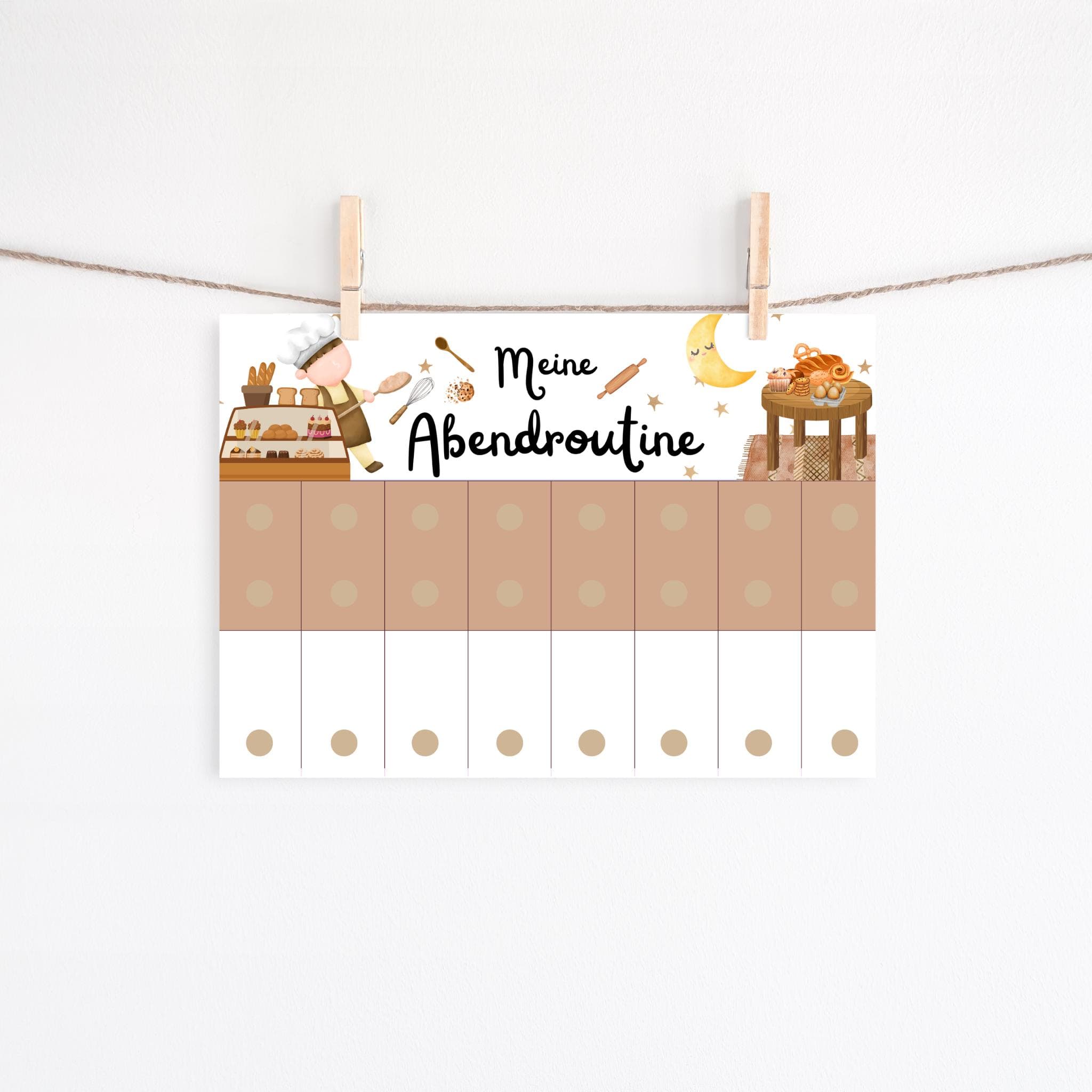 Morgen & Abendroutine für Kinder Bäckerei, Tagesplan für Kinder, Routineplan zum ausdrucken, Routineplan für Kinder - image 4