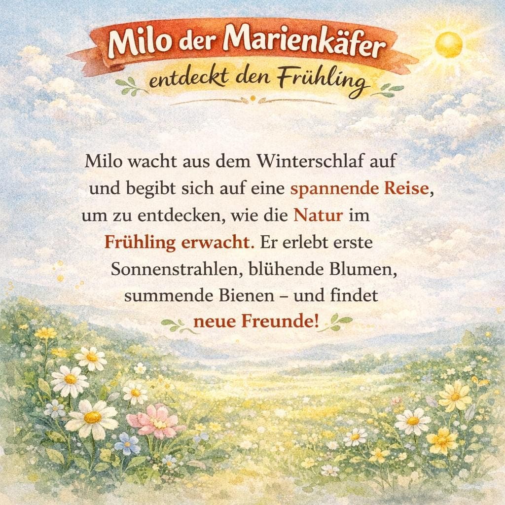Milo der Marienkäfer entdeckt den Frühling - Kamishibai Geschichte für Kinder, Naturgeschichte, U3 geeignet & für Kindergarten - image 4