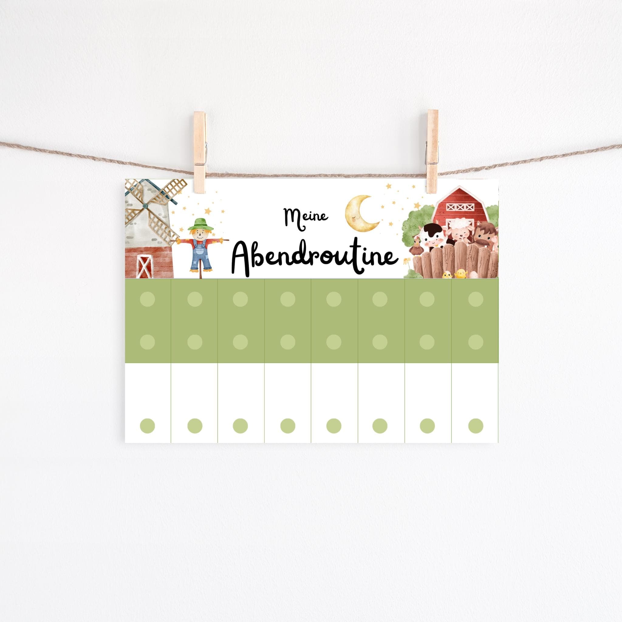 Routineplaner Kinder Bauernhof, Morgen- & Abendroutine mit Routinekarten | Tagesplan, Aufgabenplan zum Ausdrucken - image 5
