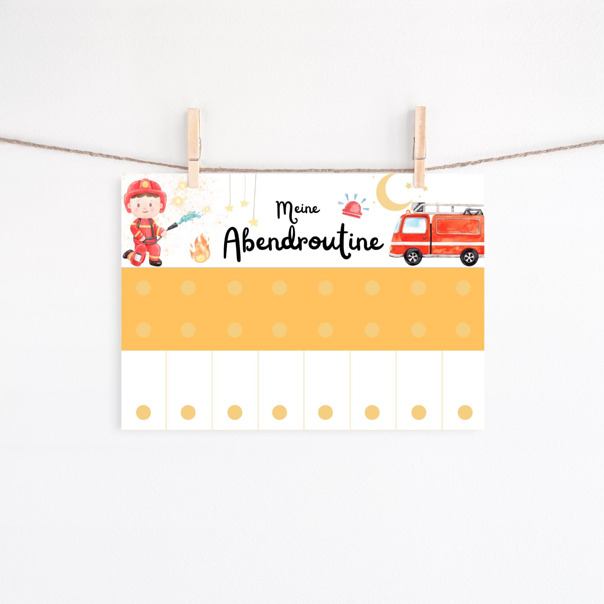 Feuerwehr Morgen & Abendroutine für Kinder , Tagesplan für Kinder, Routinekarten Kinder, zum ausdrucken, Routineplan für Kinder - image 4