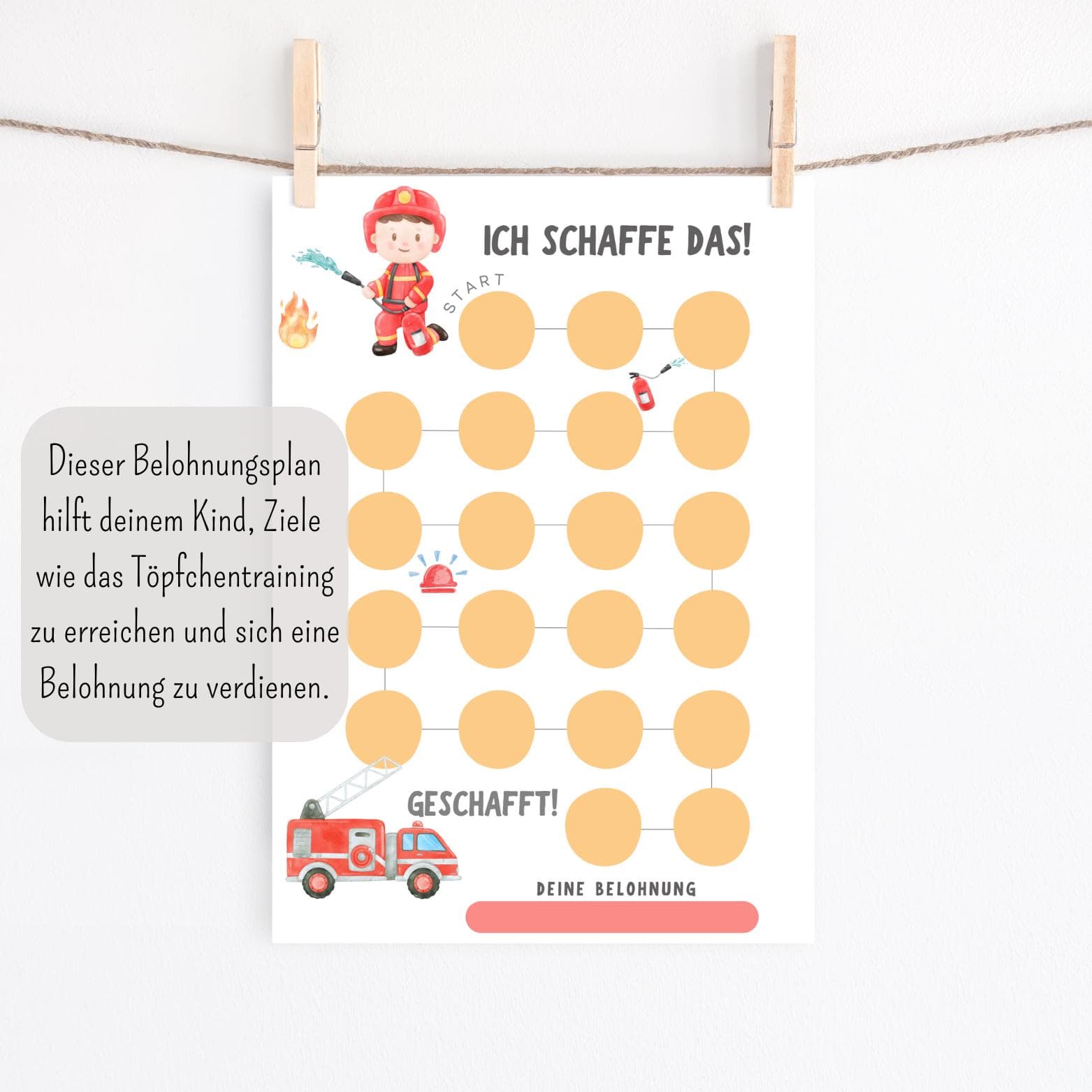 Morgen & Abendroutine für Kinder Feuerwehr, Routineplan für Kinder, Routinekarten Kinder, Routineplan zum ausdrucken, Belohnungstafel Kinder - image 4