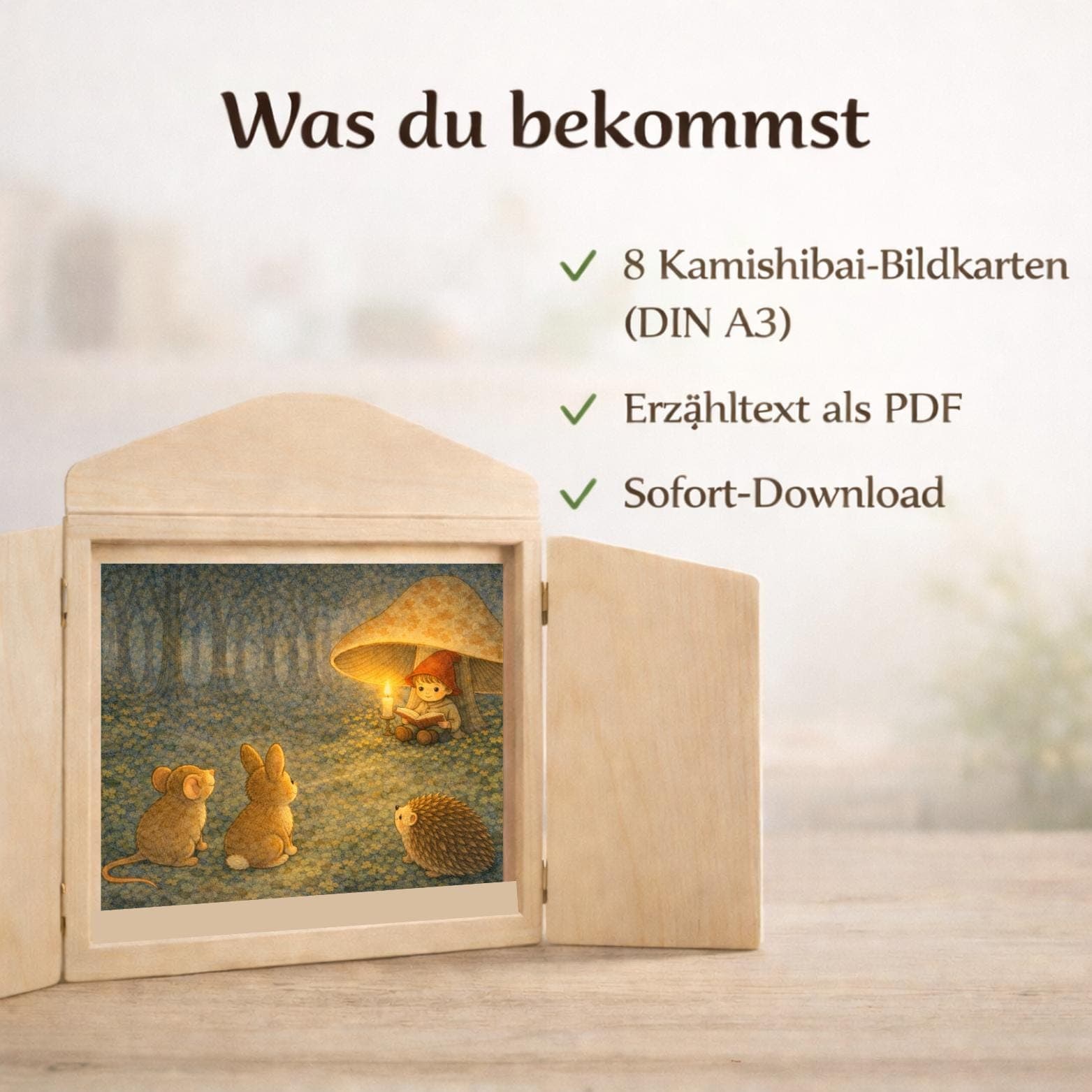 Kamishibai Geschichte Märchenhafte Geschichte Wald, Montessori, Für Kindergarten, Erzählungen für Kinder, Sofort Download - image 4