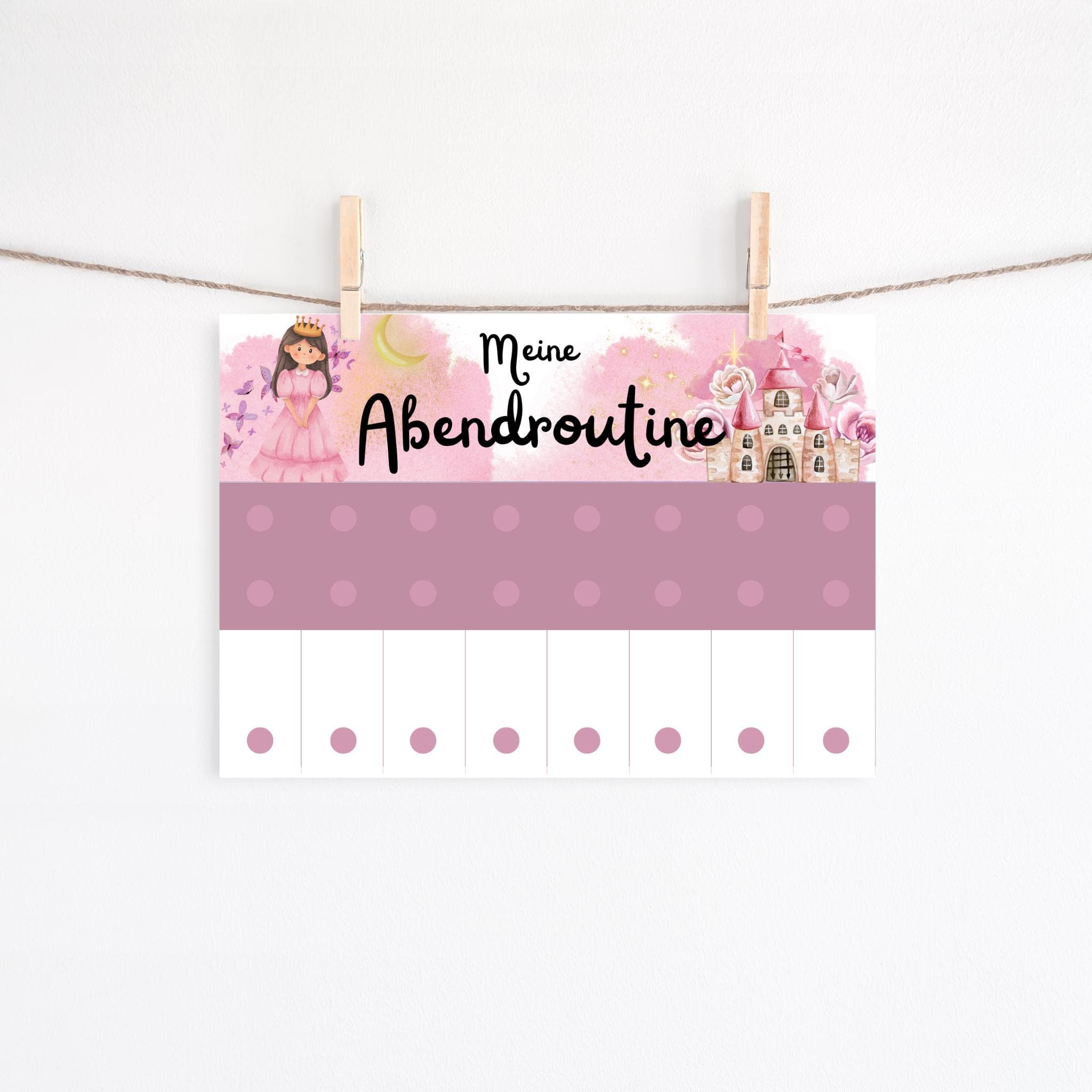 Morgen & Abendroutine für Kinder Prinzessin Schloss, Tagesplan für Kinder, Routineplan zum ausdrucken, Routineplan für Kinder - image 4