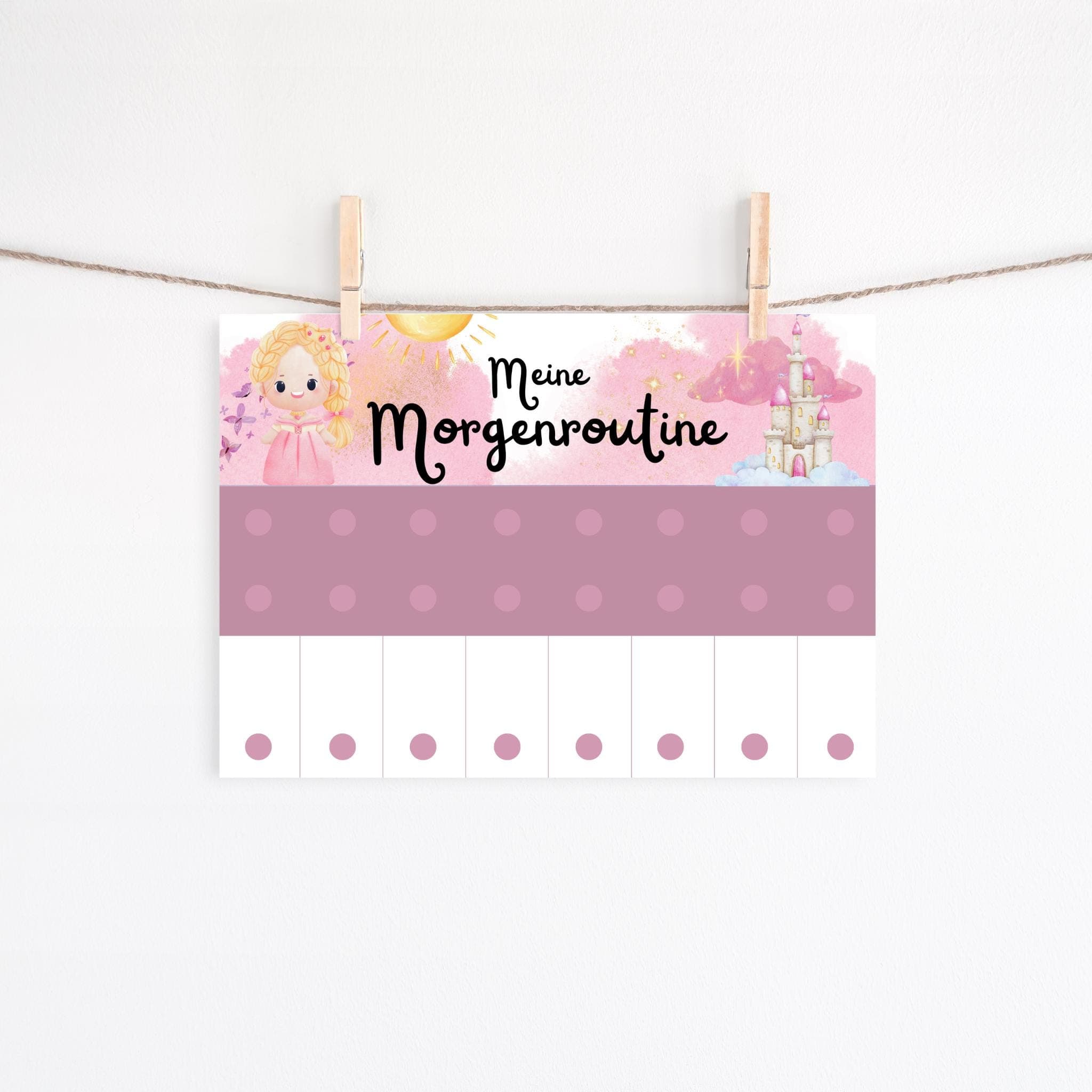 Morgen & Abendroutine für Kinder Prinzessin Schloss, Tagesplan für Kinder, Routineplan zum ausdrucken, Routineplan für Kinder - image 3