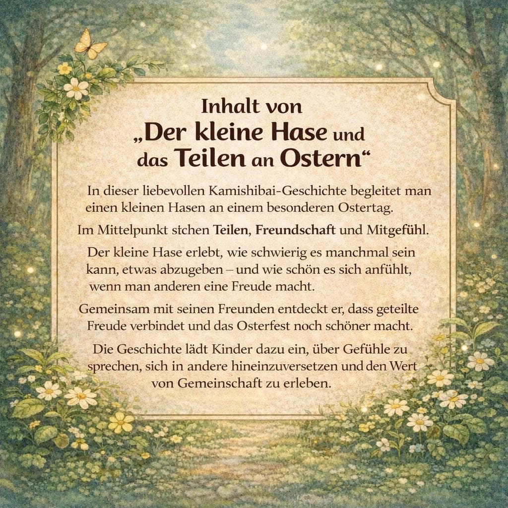 Kamishibai Ostergeschichte für Kindergarten, Ostern, Morgenkreis Ideen, Geschichte über Freundschaft und Teilen, Sofort Download - image 5