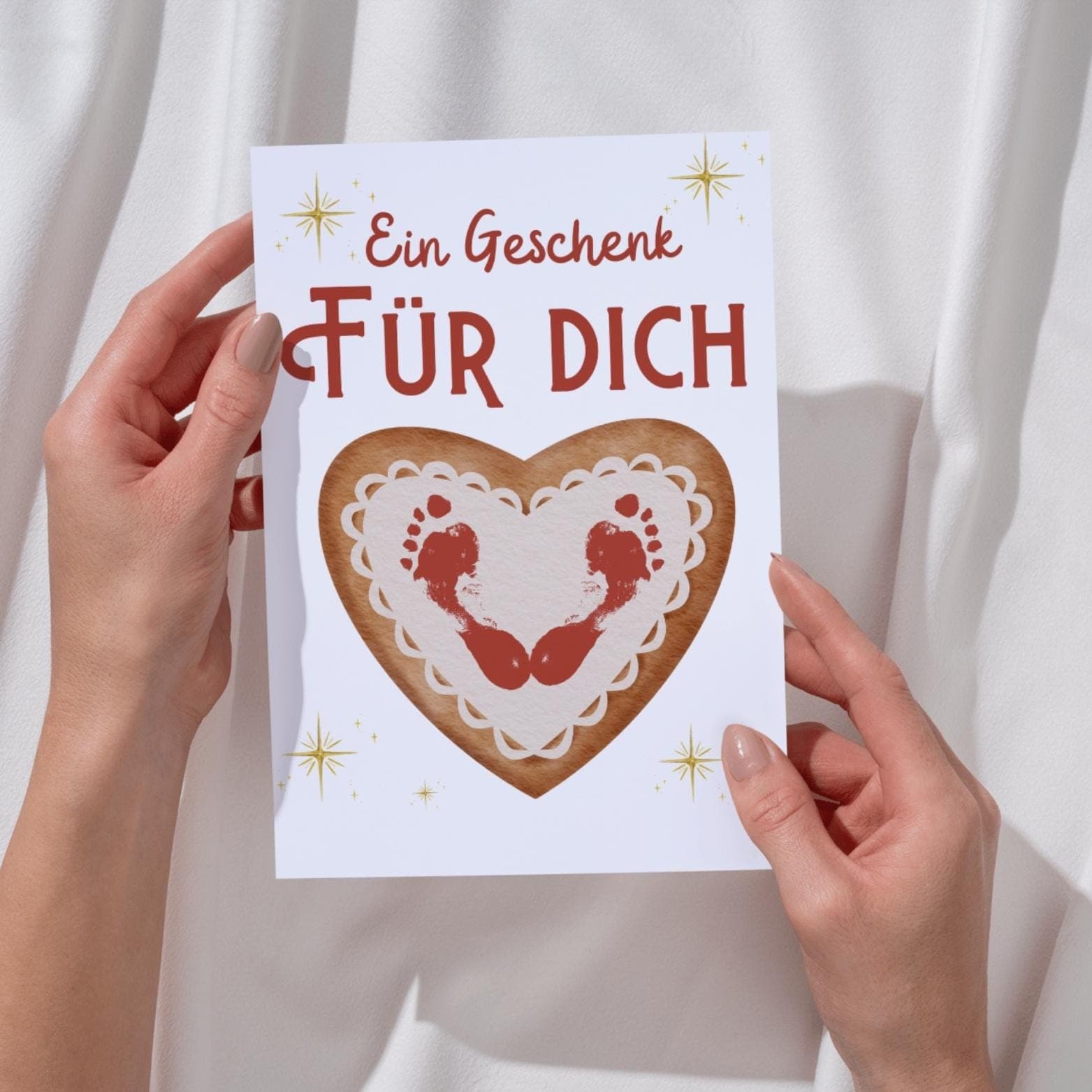 2025 Weihnachten 8er Motiv Set Handabdruck Fußabdruck Kind Kleinkind Kunst Druck Schneemann Nikolaus Ferien Aktivität für Baby Idee Andenken - image 5