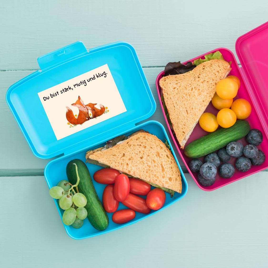 48 Brotdosen Nachrichten Tiermotiv- Pausenbox Kinder - Affirmationen Mutmacher - Lunchbox Kita und Schule - PDF digital download - image 4