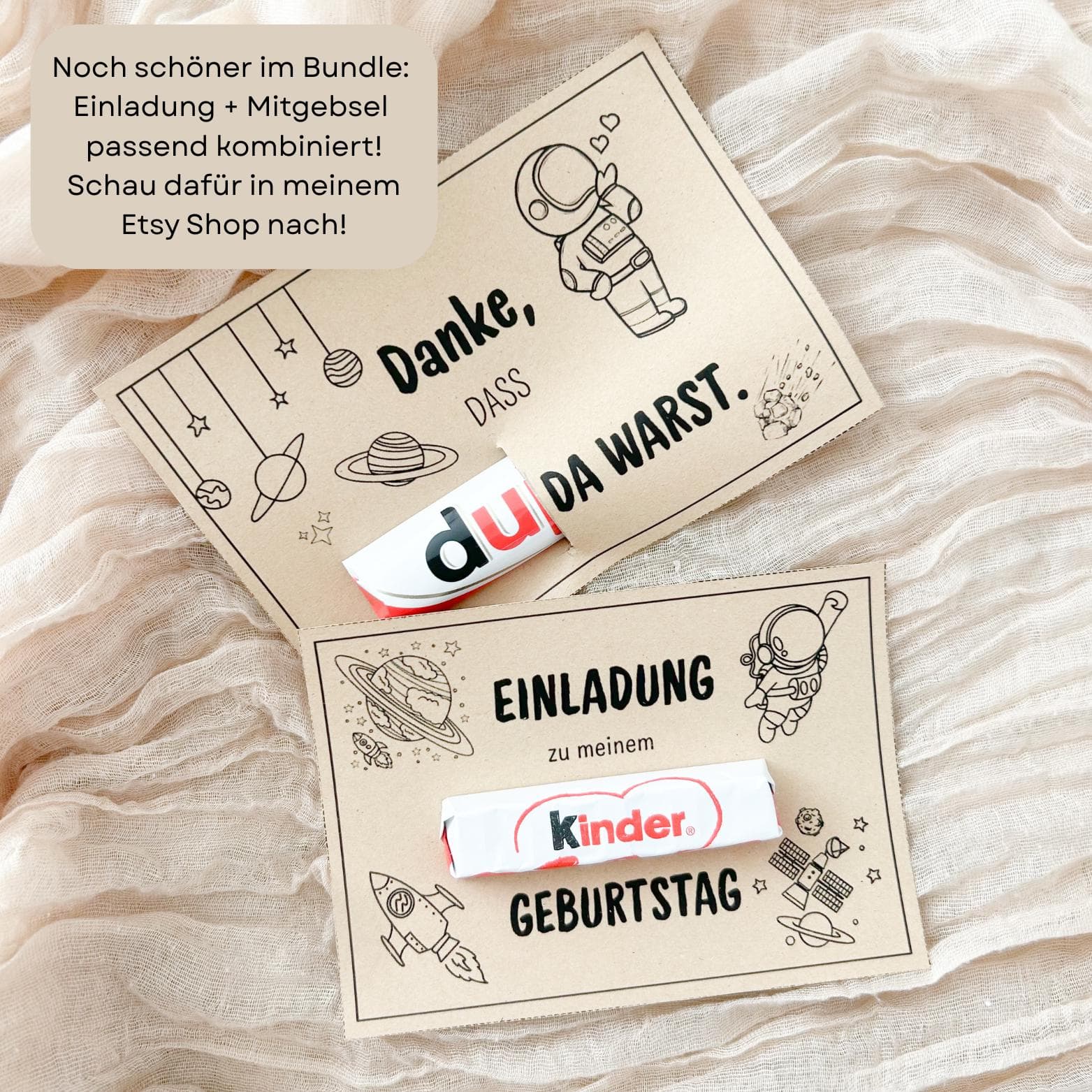 Druckvorlage Mitgebsel Kindergeburtstag Astronaut, Bastelvorlage Mitgebsel Geburtstag - image 3