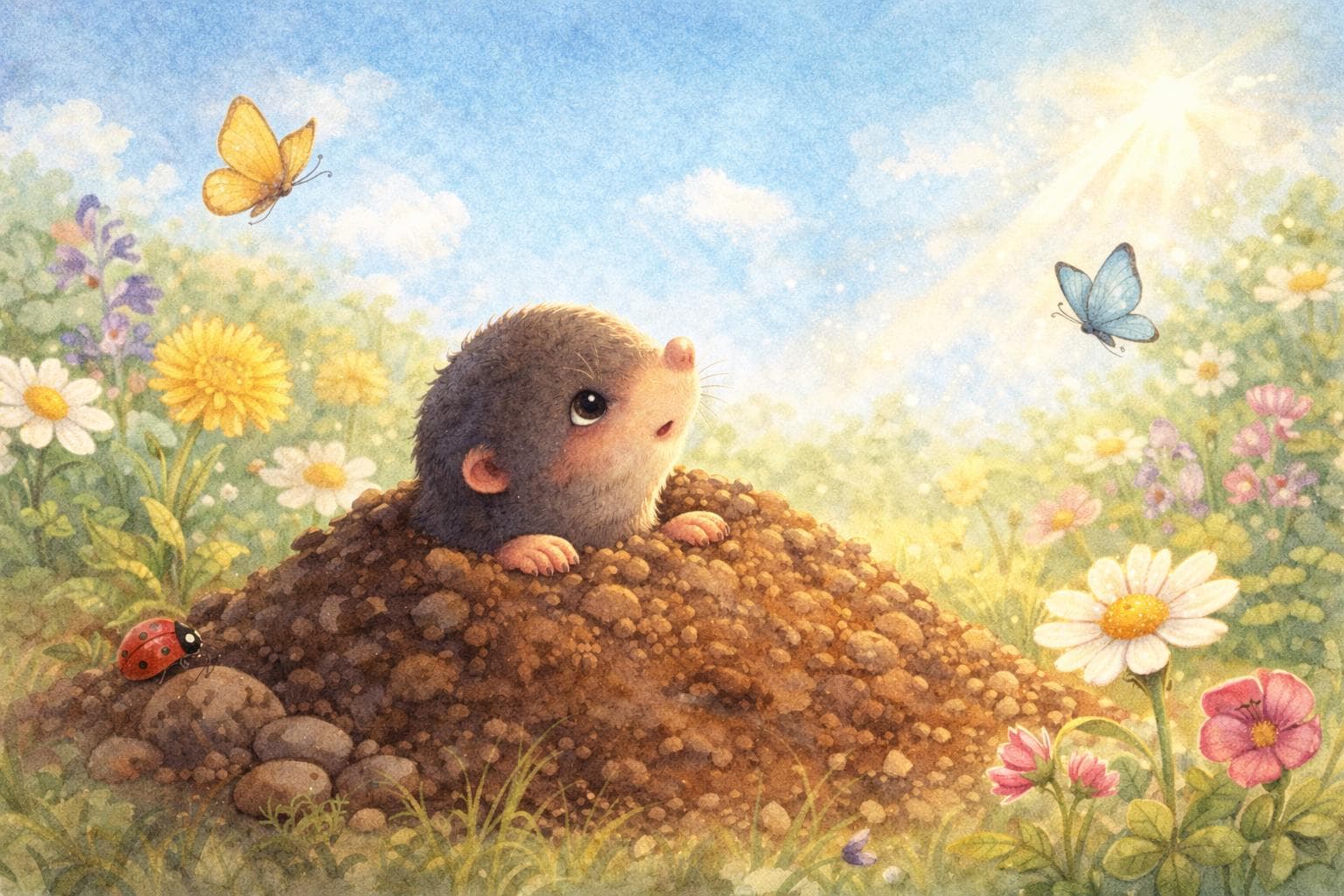 Kamishibai Geschichte Frühling - Theo der Maulwurf entdeckt den Frühlingsgarten, U3 Geschichte Kita & Kindergarten - image 5
