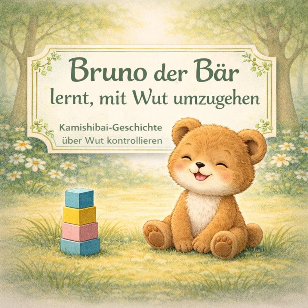 Kamishibai Geschichte Gefühle verstehen Kindergarten, Wut kontrollieren Kita, U3 Geschichte