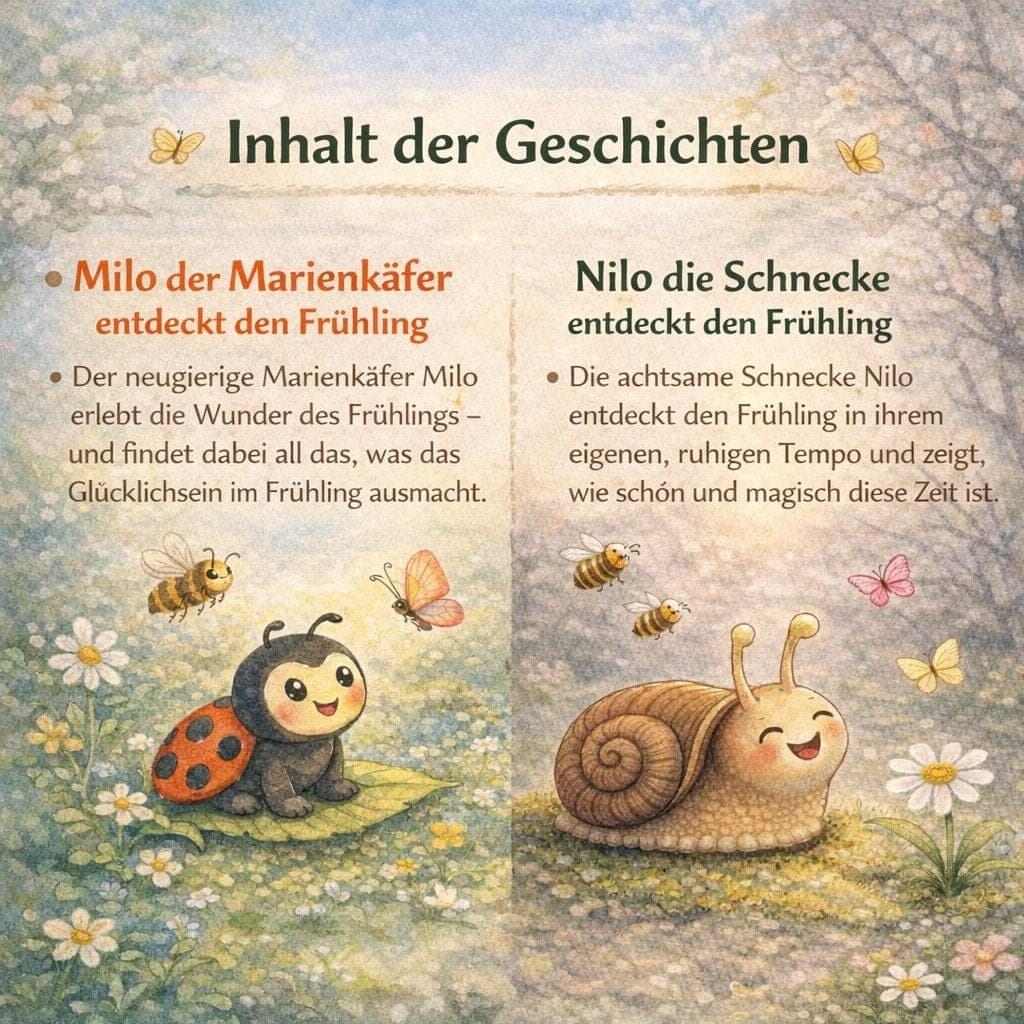 Kamishibai Frühling Bundle – Milo der Marienkäfer & Nilo die Schnecke | 2 Frühlingsgeschichten, U3 geeignet - image 4