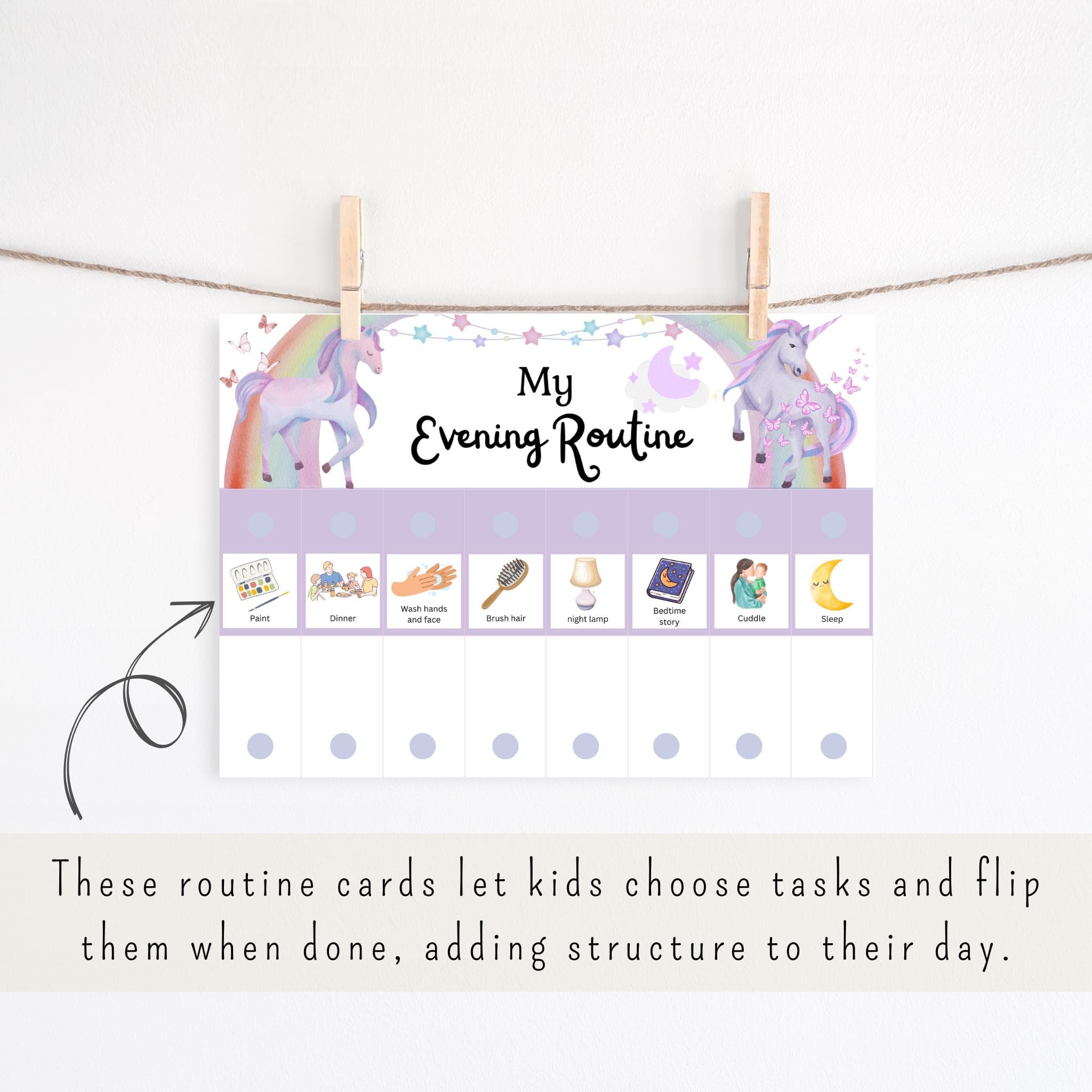 Unicorn Chore Chart for Kids – Toddler Routine & Reward Chart, Printable Daily Schedule, Editable Unicorn Chart - image 3