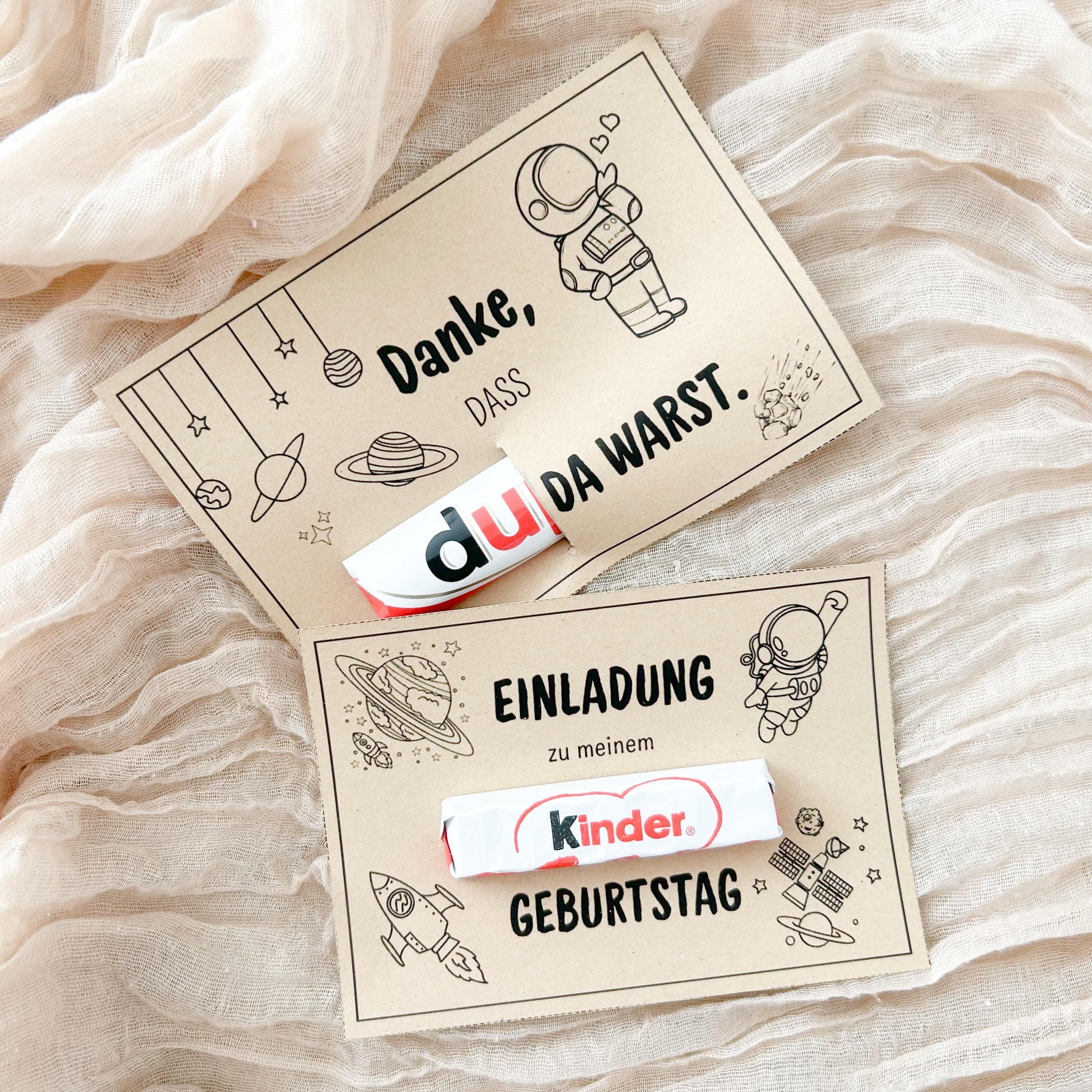 Astronaut Einladung & Mitgebsel Kindergeburtstag, Druckvorlage und Bastelvorlage Karten zum Ausdrucken