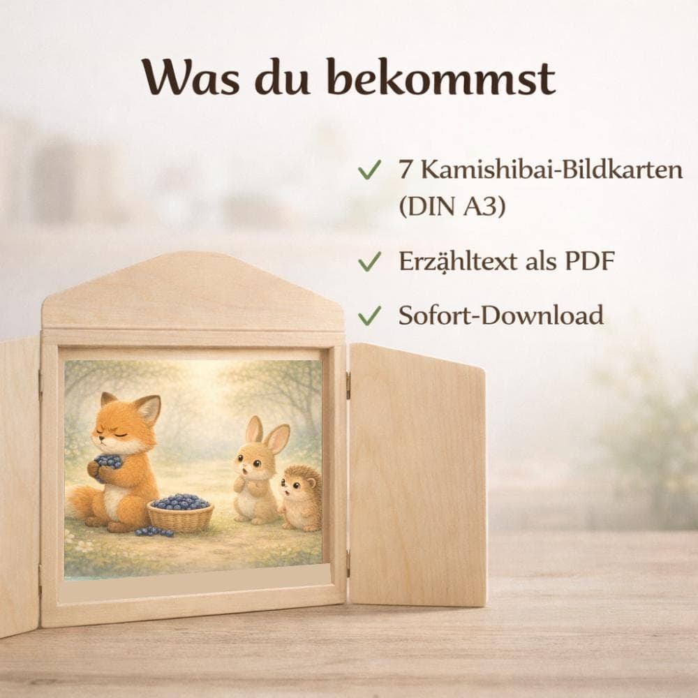 Kamishibai Geschichte Teilen lernen Kindergarten - Bildkarten PDF Kita Vorschule soziale Kompetenzen - image 4
