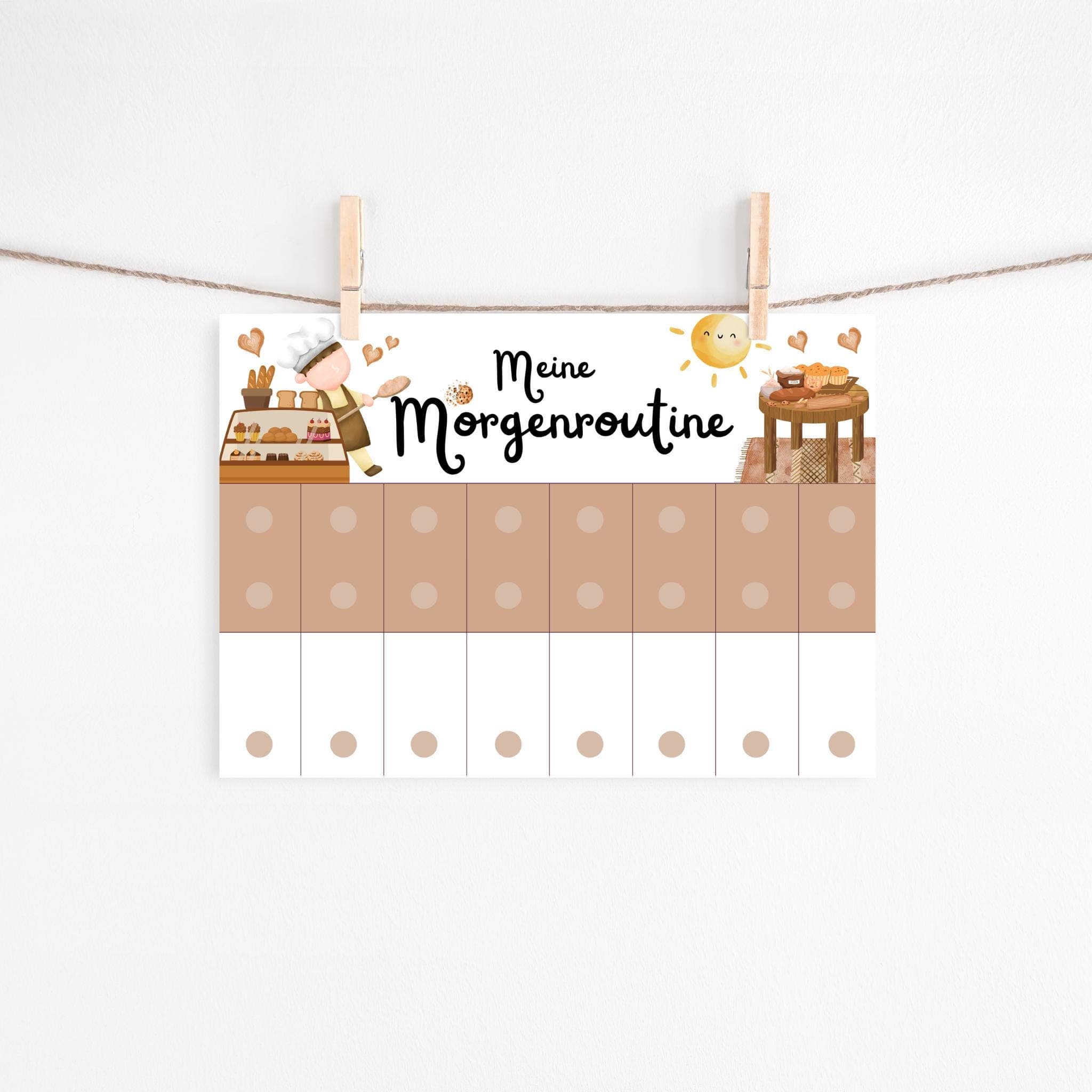 Morgen & Abendroutine für Kinder Bäckerei, Tagesplan für Kinder, Routineplan zum ausdrucken, Routineplan für Kinder - image 3