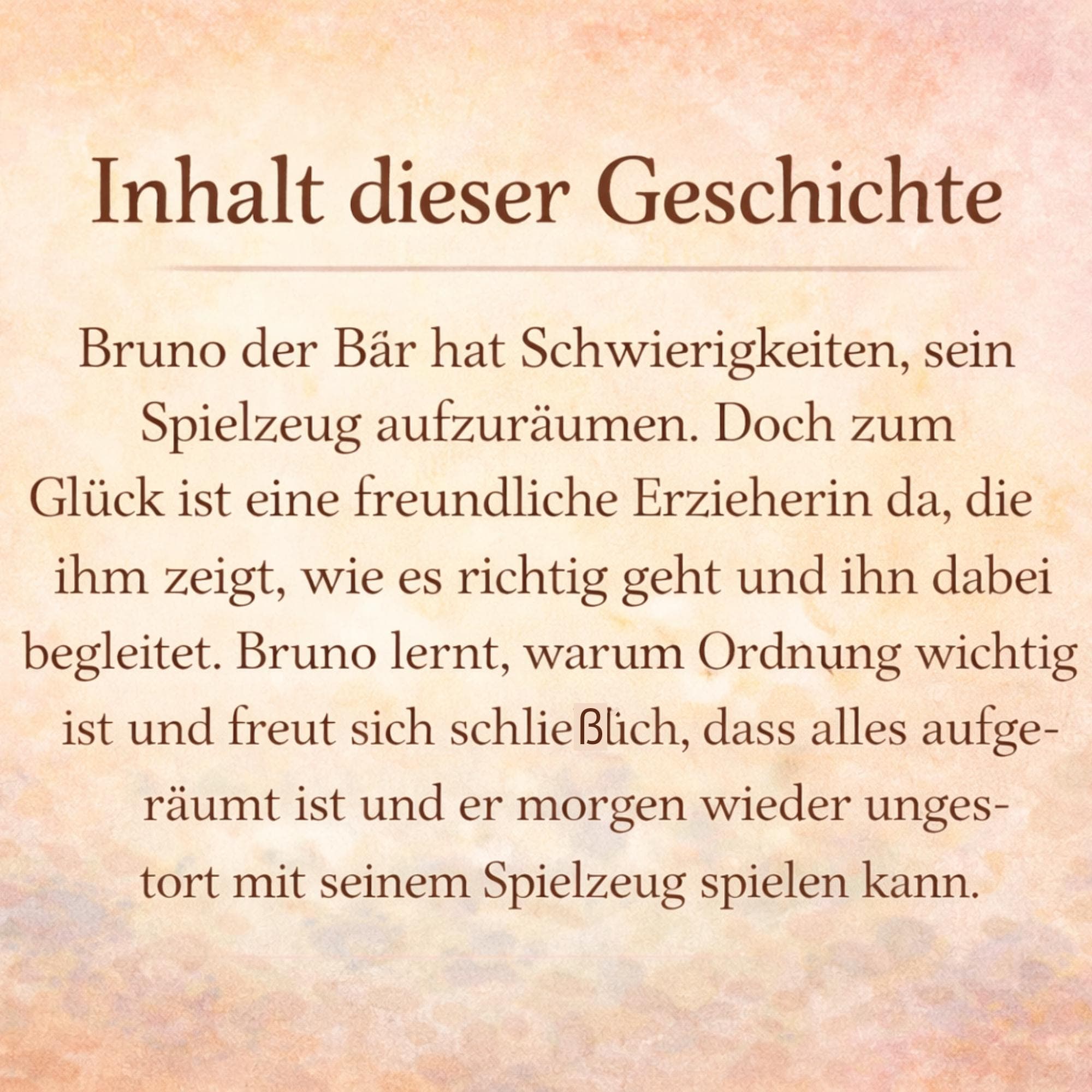 Kamishibai Geschichte Kindergarten – Bruno der Bär lernt aufzuräumen | Bildkarten & Erzähltext PDF | Kita Alltag Ordnung lernen - image 4