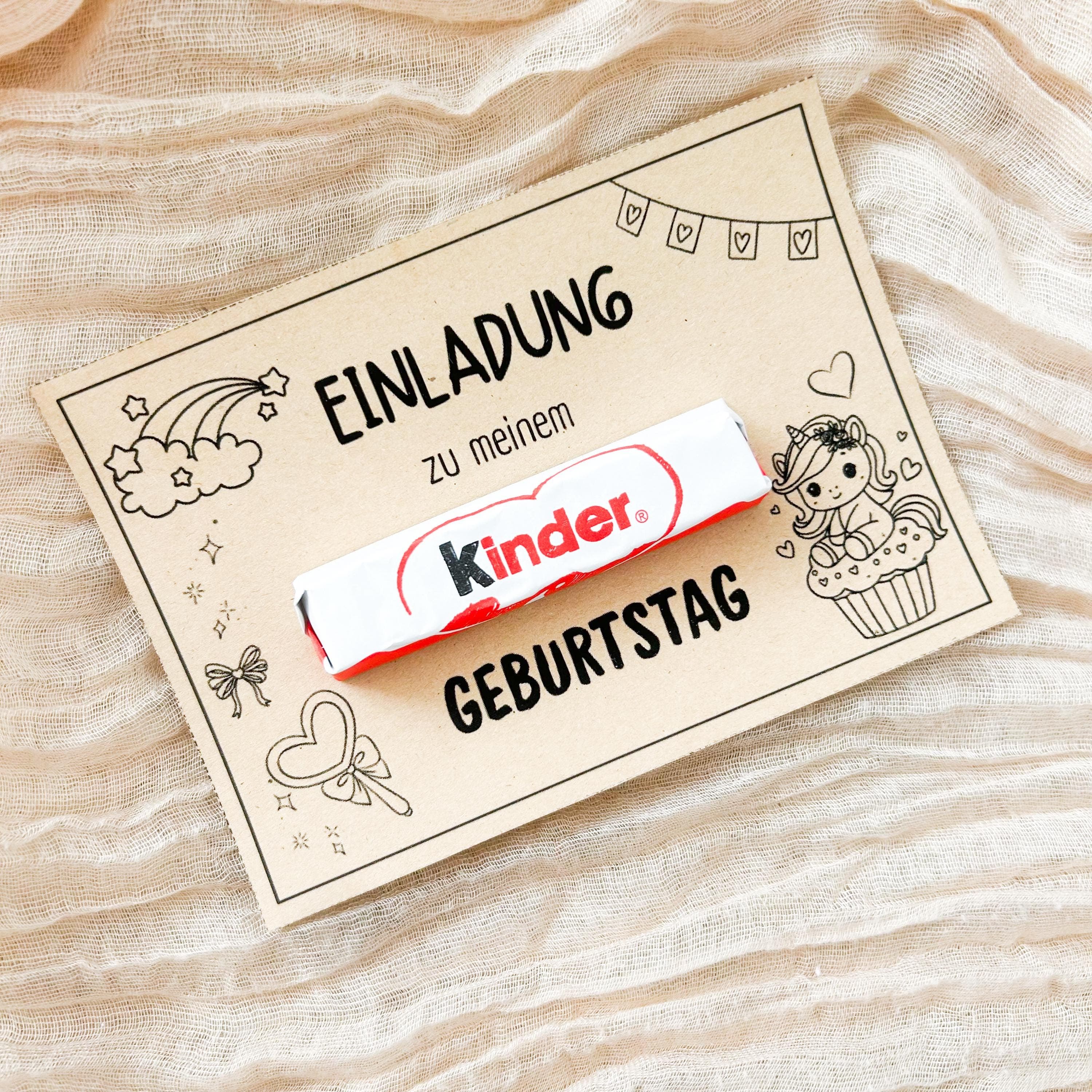 Einhorn Einladungskarte Kindergeburtstag, Bastelvorlage Geburtstagseinladung, Druckvorlage Einladung