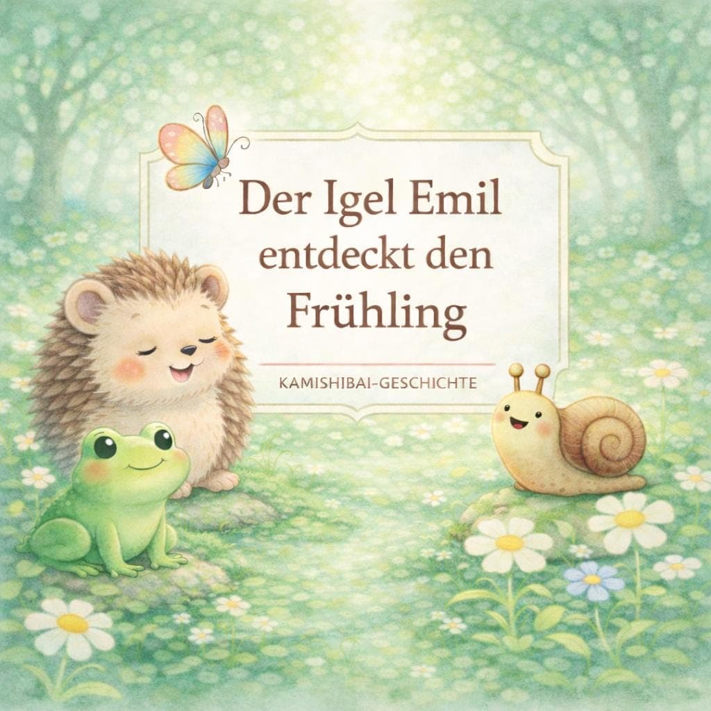 Kamishibai Frühling Kindergarten Waldtiere, Igel Geschichte Frühling, Naturgeschichte Kita, Winterschlaf Tiere, Sofort Download