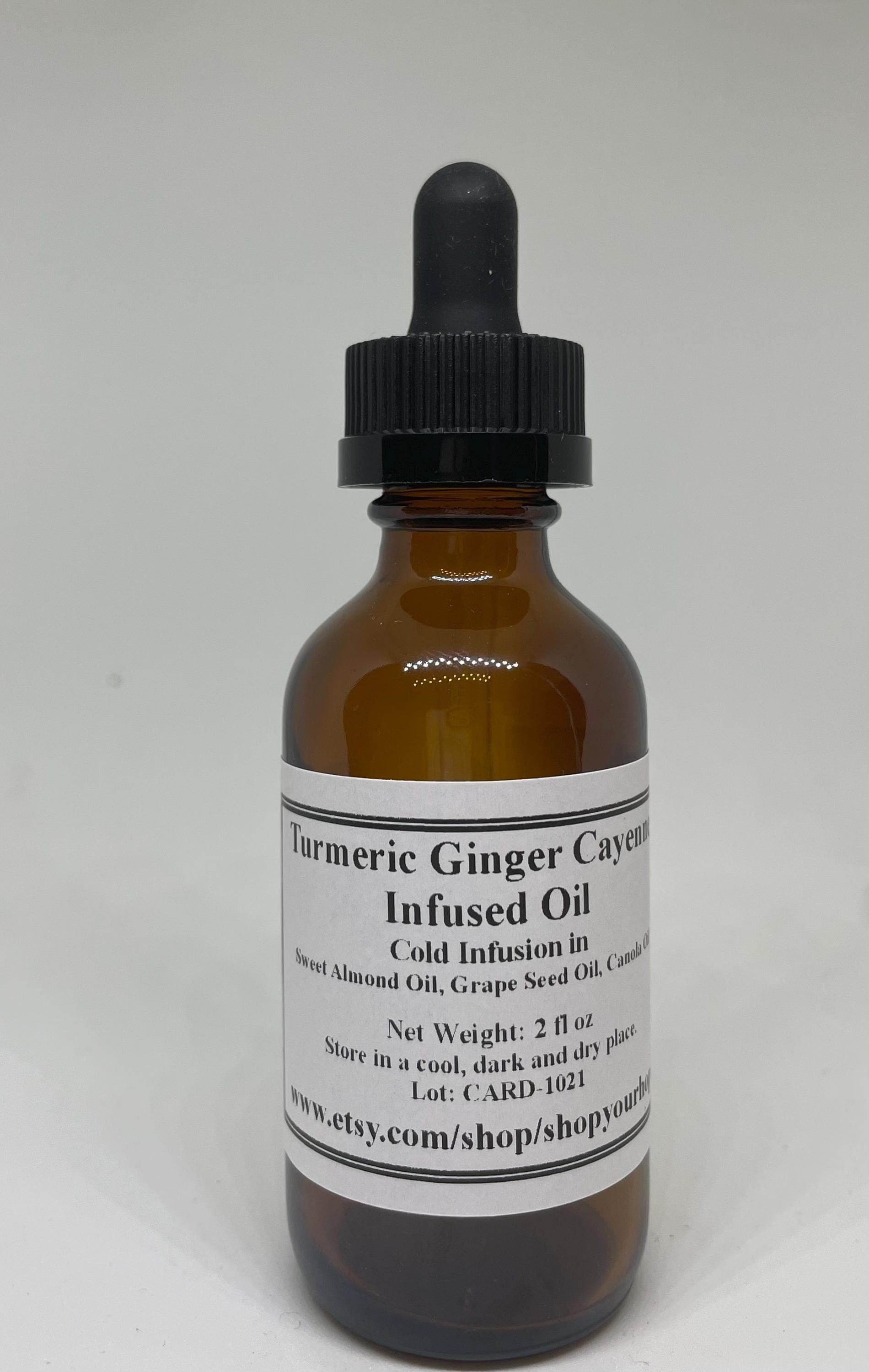 Ginger Cayenne Turmeric Oil, Infused Oil, Cold Pressed, Body Oil, Vegan, Kosher, Halal - image 3