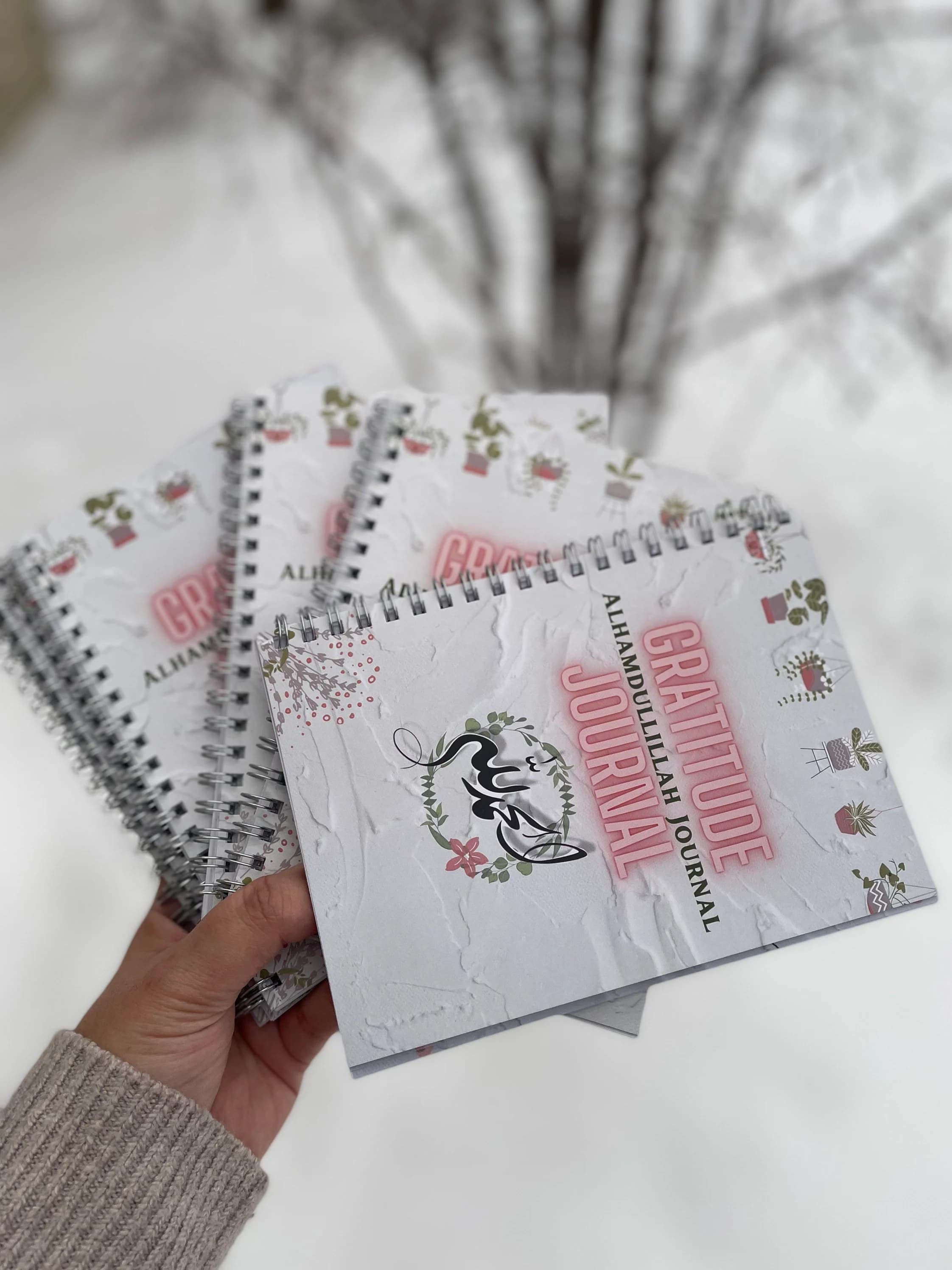 Gratitude journal/ Alhamdullillah journal comes with cactus pen, metal bookmark & sticker . Islam, blessed