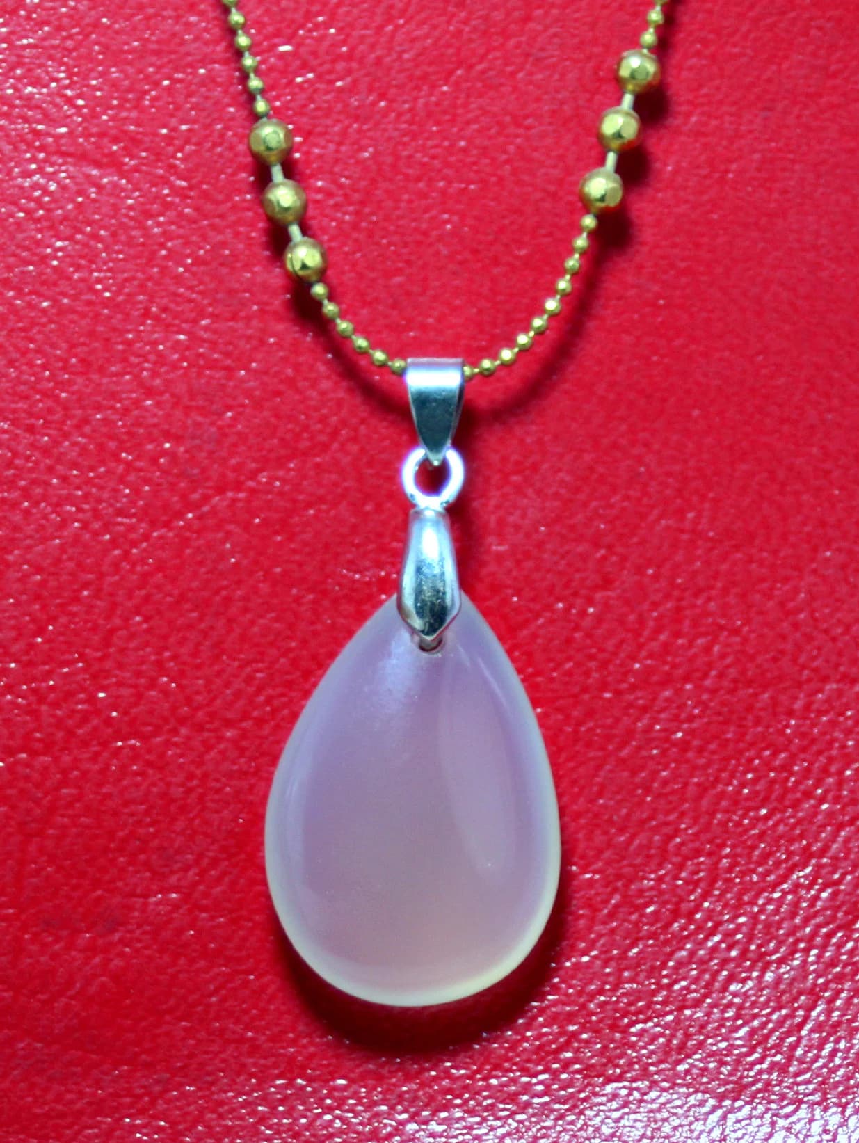 White Agate Necklace, Bridesmaid Necklace, Stone Pendent Wedding Jewelry, Gift for Her - image 3
