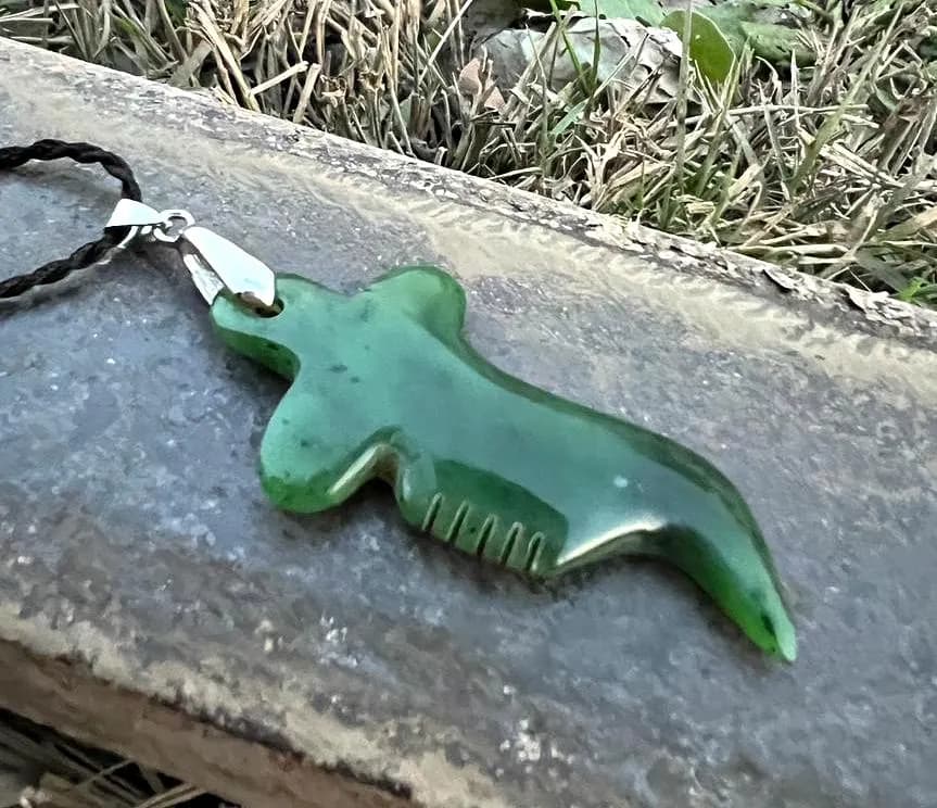 Nephrite Jade Dagger Pendant – Handmade Carved Green Jade Necklace – Unique Crystal Jewelry - image 5