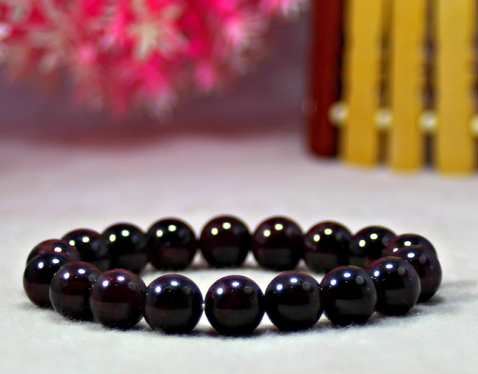 Red Garnet Bracelet, 6/8/10/12 mm - Real Gemstone Unisex Bracelet, Love Bracelet, Motivation Bracelet, Chakra Bracelet, Gift for Love Ones