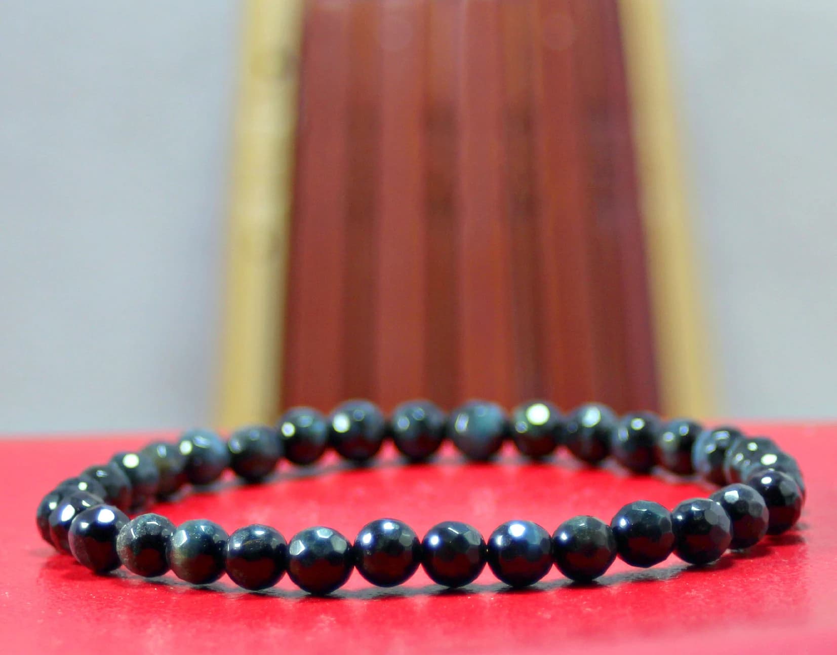 Gray Blue Tiger’s Eye Bracelet – Natural Tigereye Stretch Crystal Jewelry for Anxiety Relief, Healing & Protection - image 2