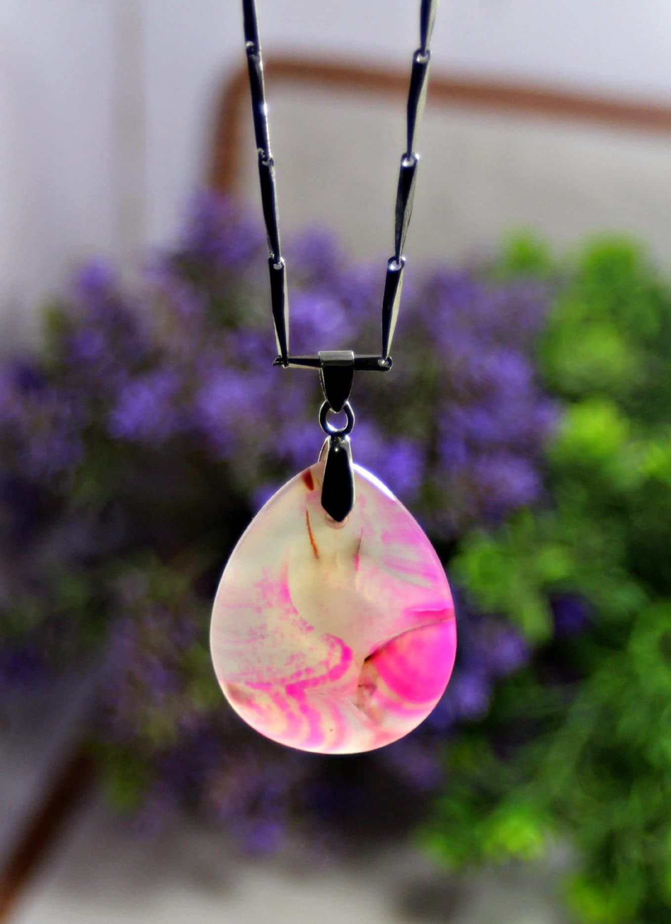 Luxury Pink Agate Pendant – Romantic Gemstone Necklace Gift for Her - image 5