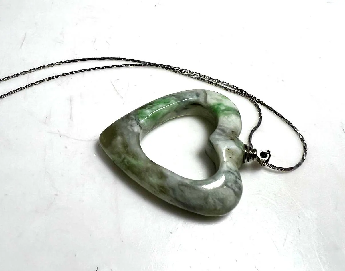Jade Heart Pendant Necklace – Real Green Nephrite Jade Charm – Healing Crystal Heart Jewelry - image 4