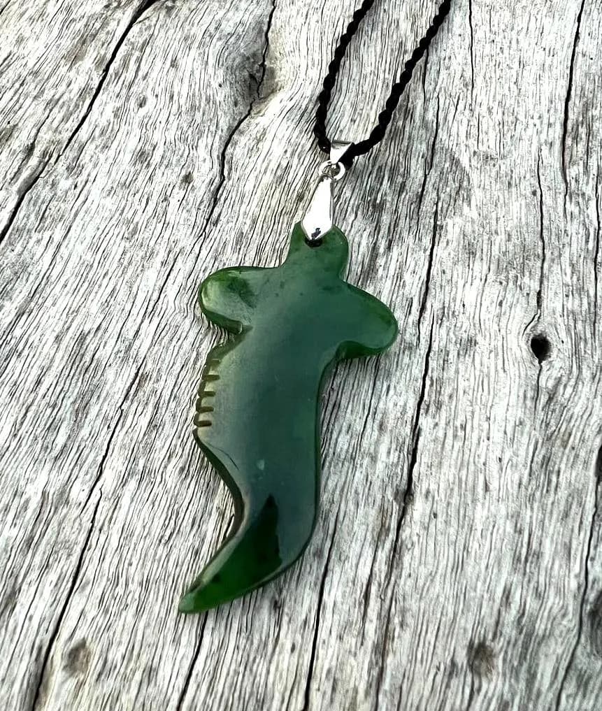 Nephrite Jade Dagger Pendant – Handmade Carved Green Jade Necklace – Unique Crystal Jewelry - image 4