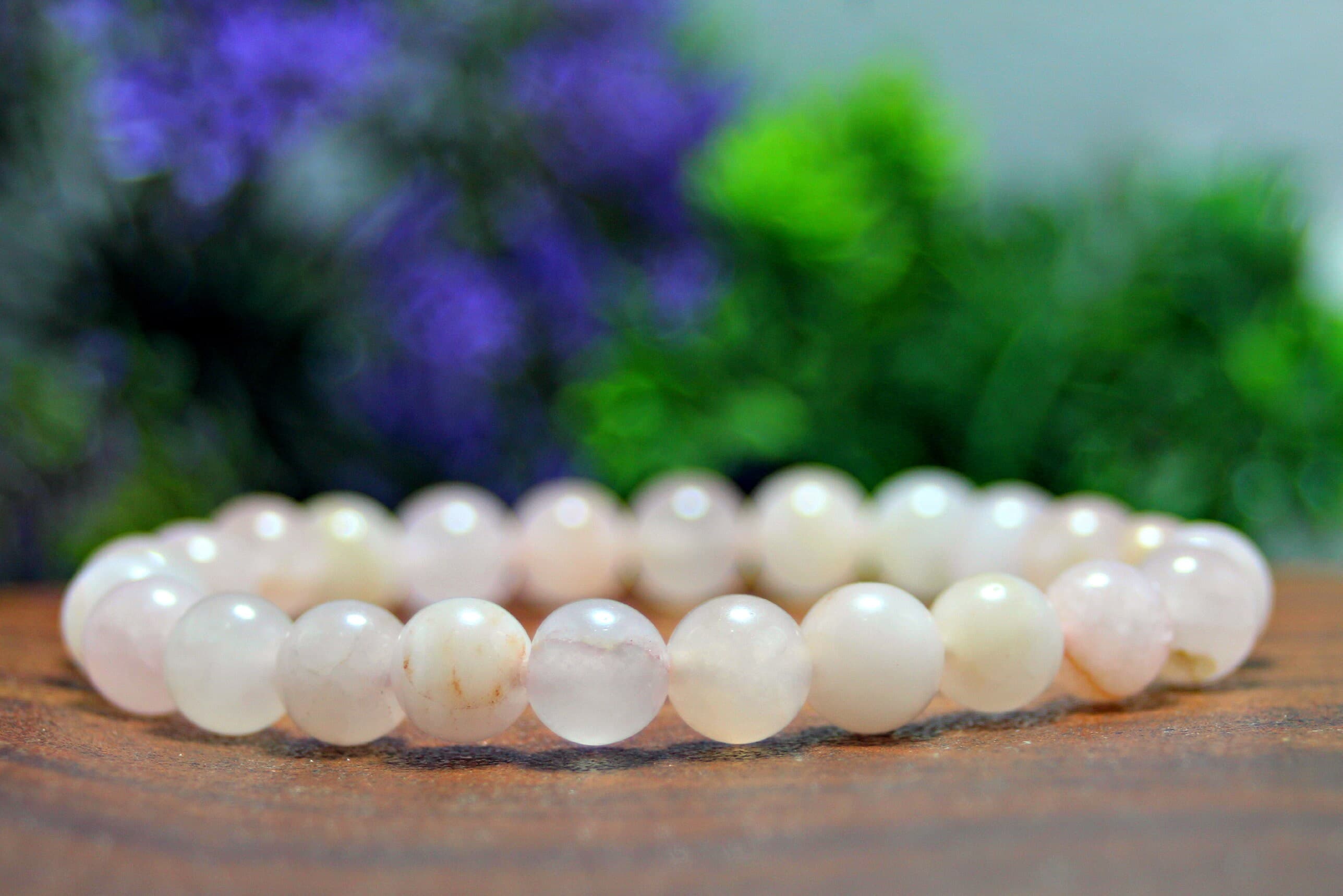 Pink Rose Quartz Stretch Bracelet /6/8/10 mm - Natural Semi Precious Gemstone Bracelet - Gift for Her - Girly Bracelet - Love Energy Gift - image 5