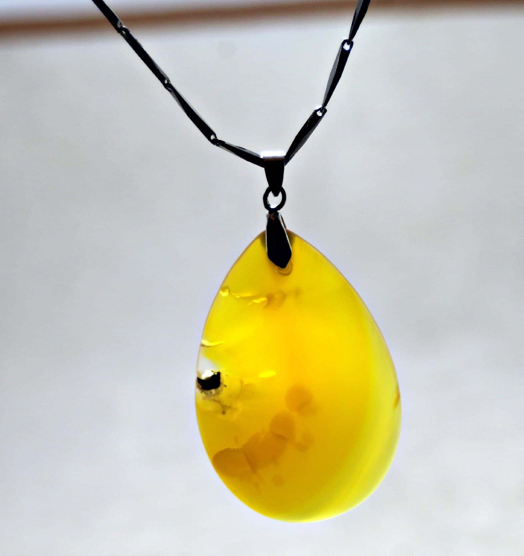 Yellow Agate Layered Necklace – Rare Bold Gemstone Pendant Jewelry - image 3