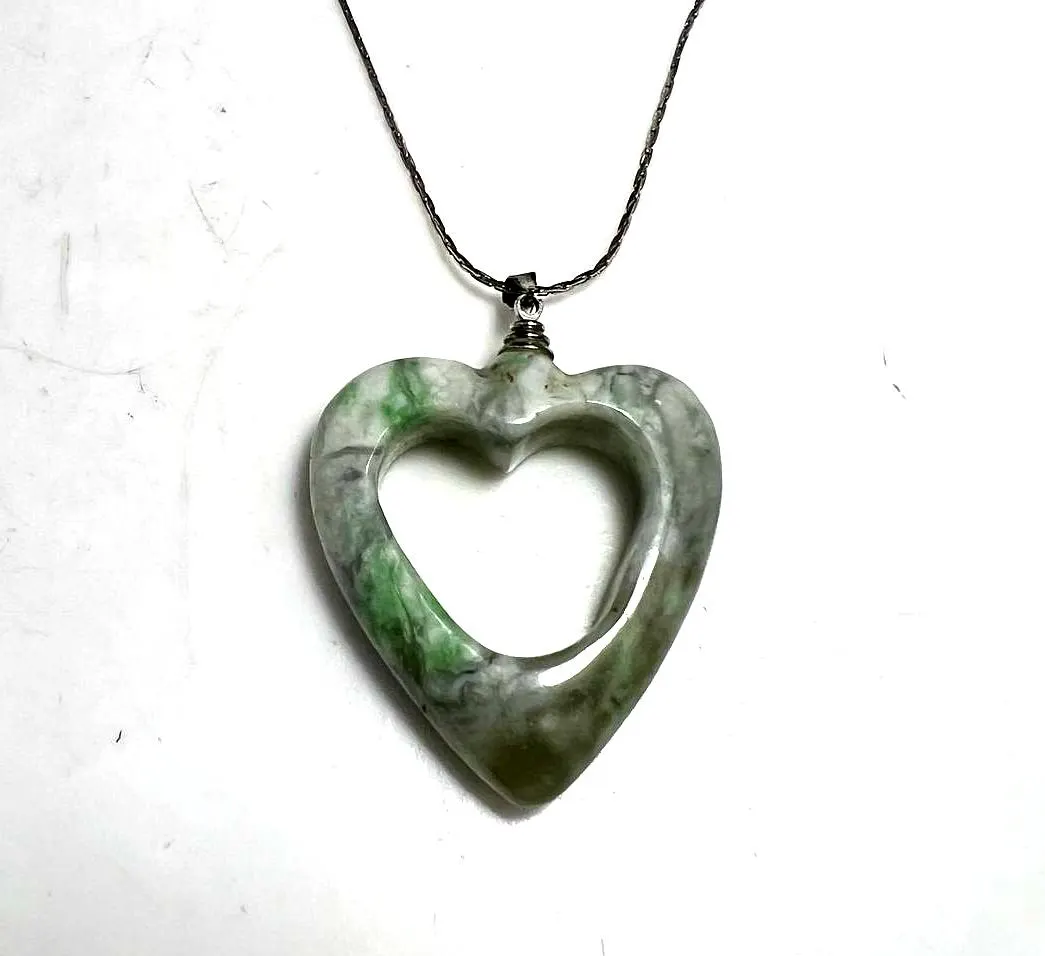 Jade Heart Pendant Necklace – Real Green Nephrite Jade Charm – Healing Crystal Heart Jewelry - image 3