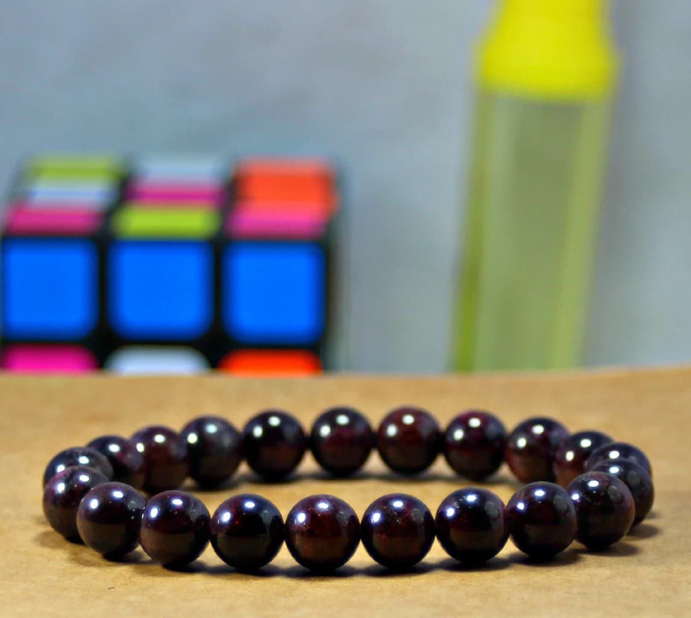Natural Red Garnet Bracelet Top AAA Quality 6,8,10MM Size available, Round Red Garnet Bracelet, Red Garnet Bracelet, Polished Gift Bracelet - image 2