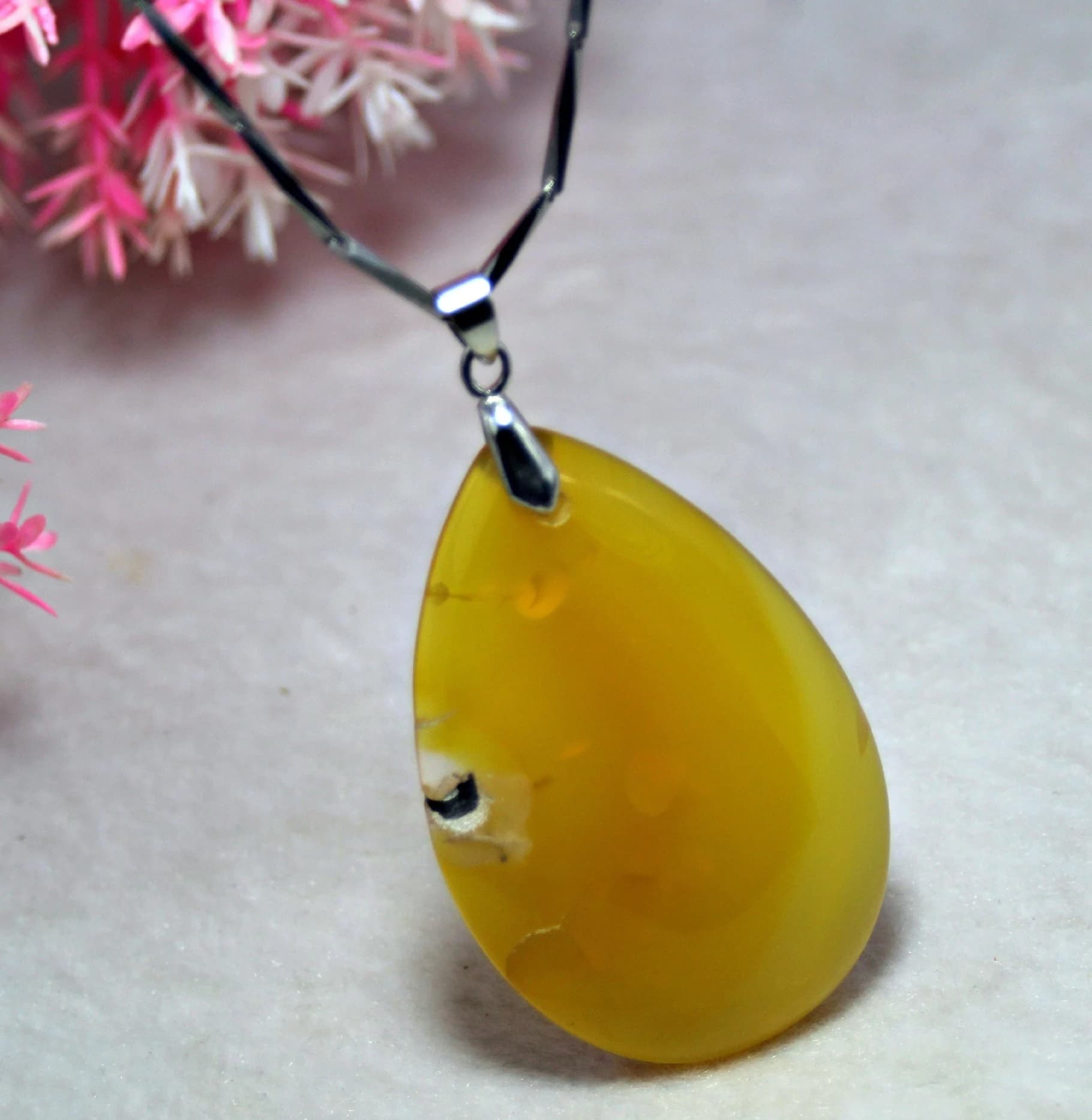 Yellow Agate Layered Necklace – Rare Bold Gemstone Pendant Jewelry