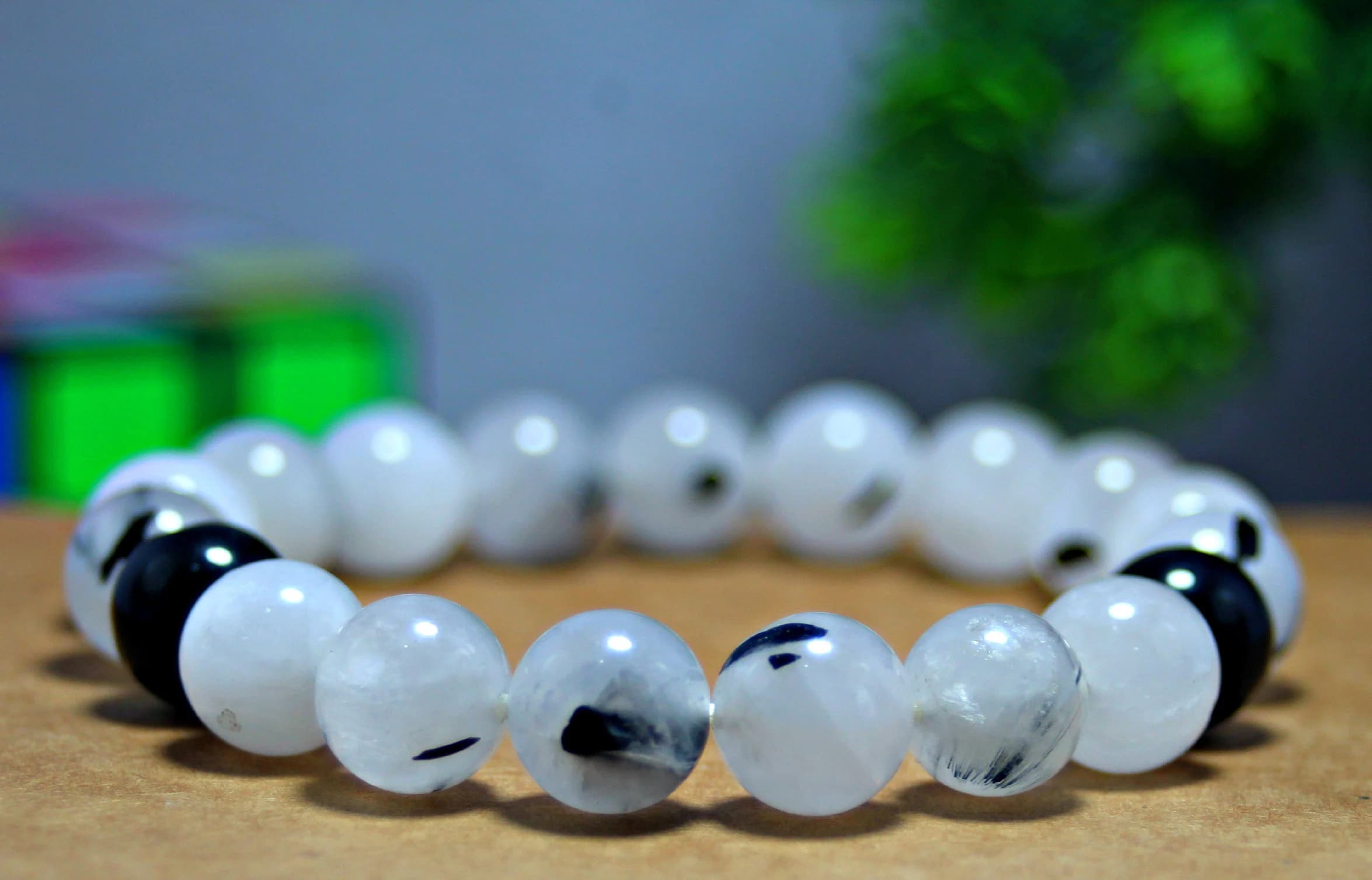 Black Rutilated Quartz Bracelet with Black Tourmaline (10mm beads) Round Beads, Handmade Jewelry, Natural Bracelet, Couple Gift Bracelet - image 3