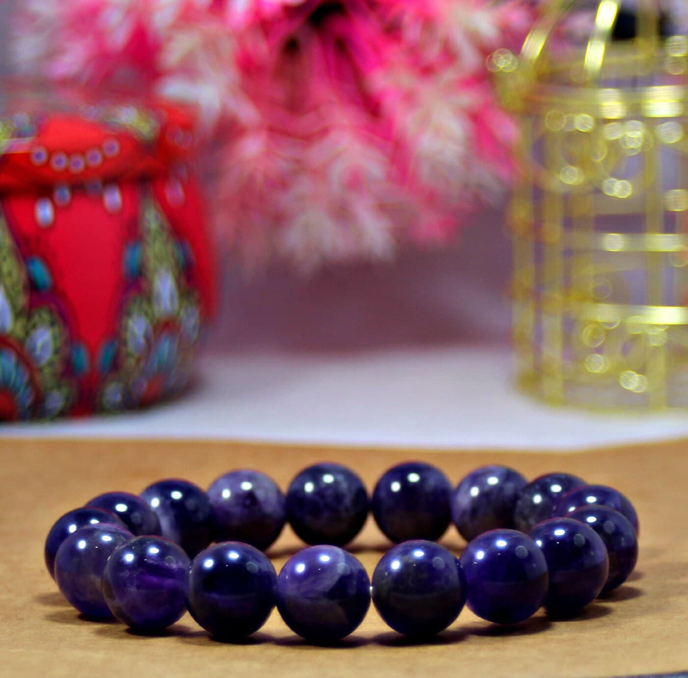Purple Amethyst Gemstone Stretch Bracelet Beaded Bracelet Unisex Bracelets -8/10/12 mm Healing Bracelet Motivation Bracelet Energy Bracelet - image 4
