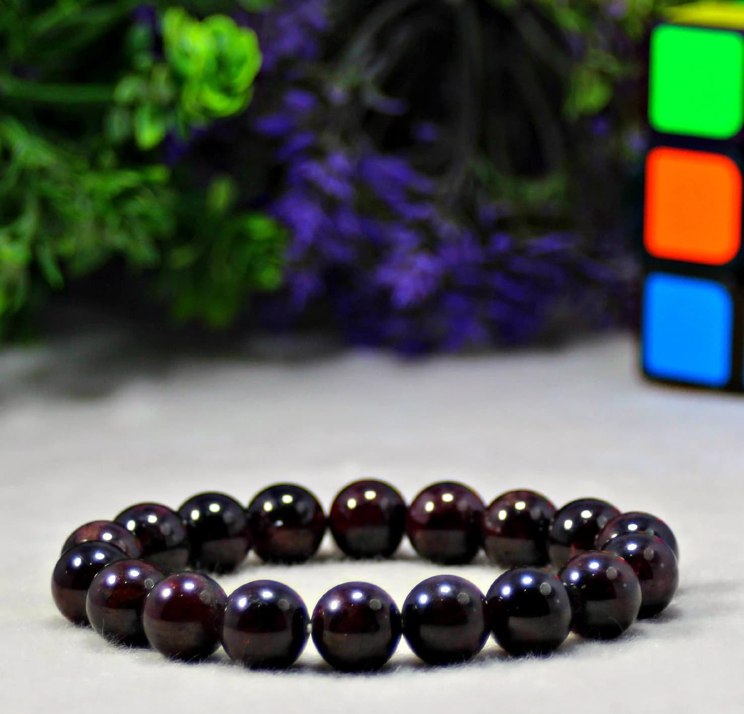 Red Garnet Bracelet, 6/8/10/12 mm - Real Gemstone Unisex Bracelet, Love Bracelet, Motivation Bracelet, Chakra Bracelet, Gift for Love Ones - image 4