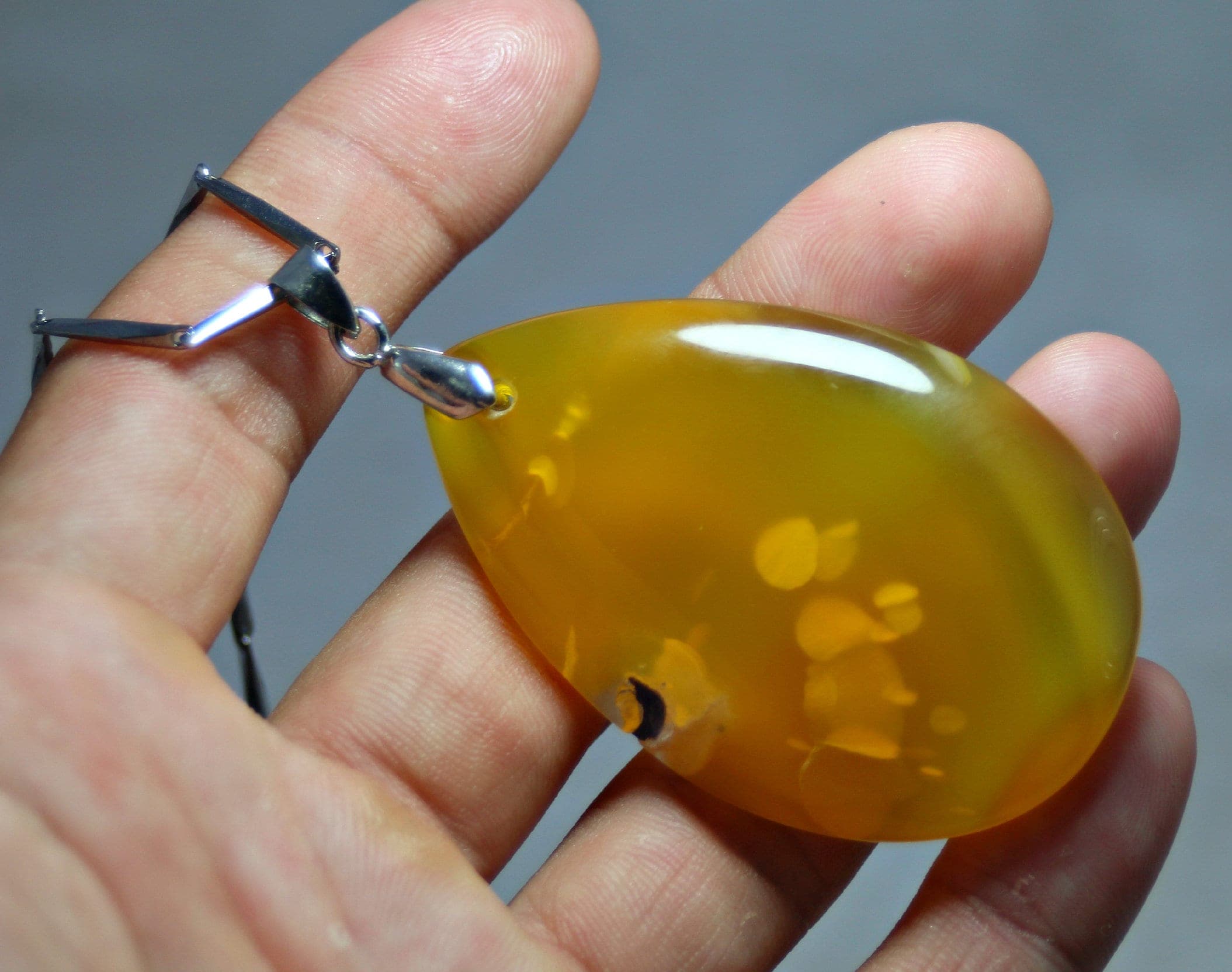 Yellow Agate Layered Necklace – Rare Bold Gemstone Pendant Jewelry - image 5