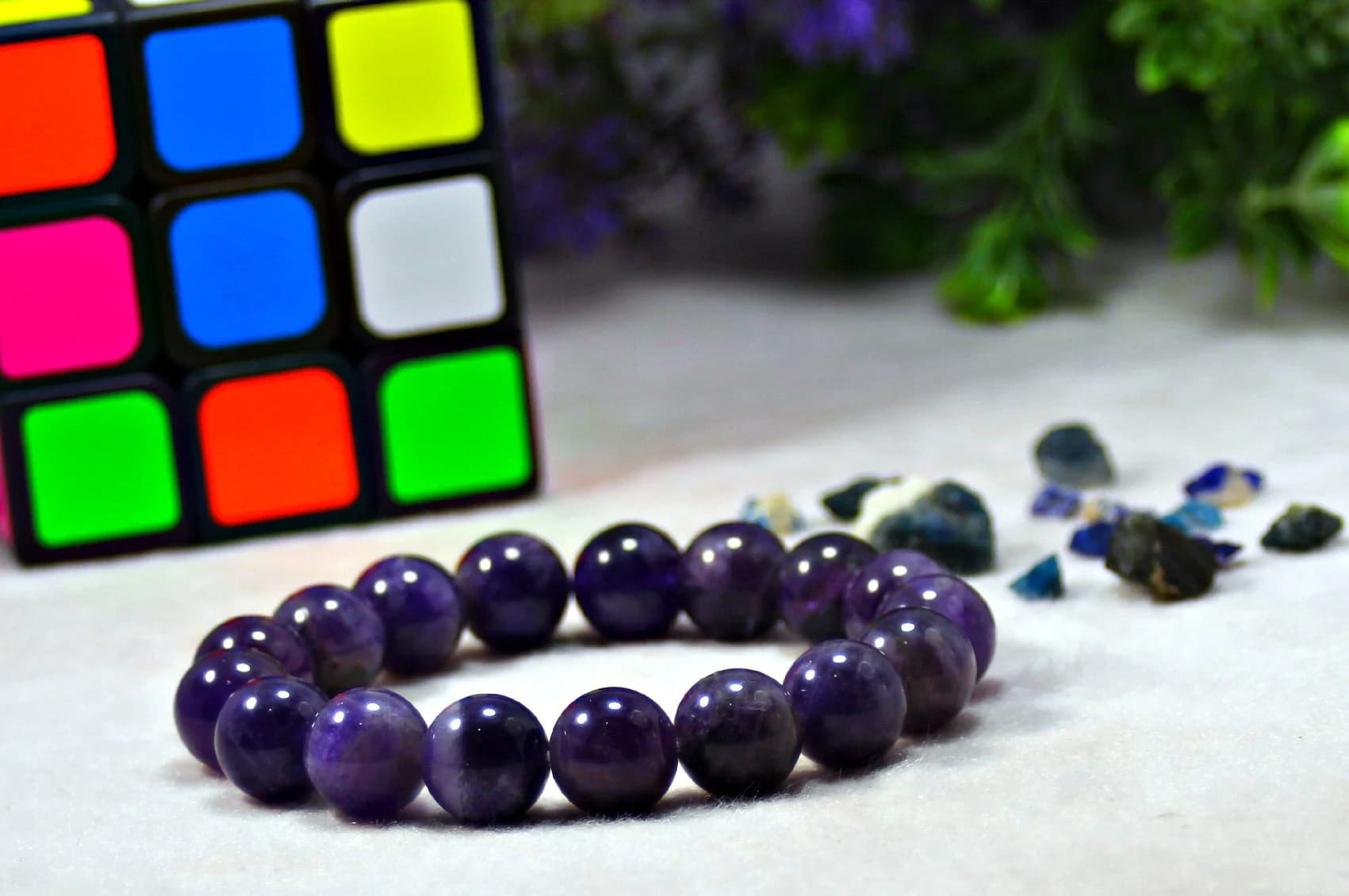 Purple Amethyst Gemstone Stretch Bracelet Beaded Bracelet Unisex Bracelets -8/10/12 mm Healing Bracelet Motivation Bracelet Energy Bracelet