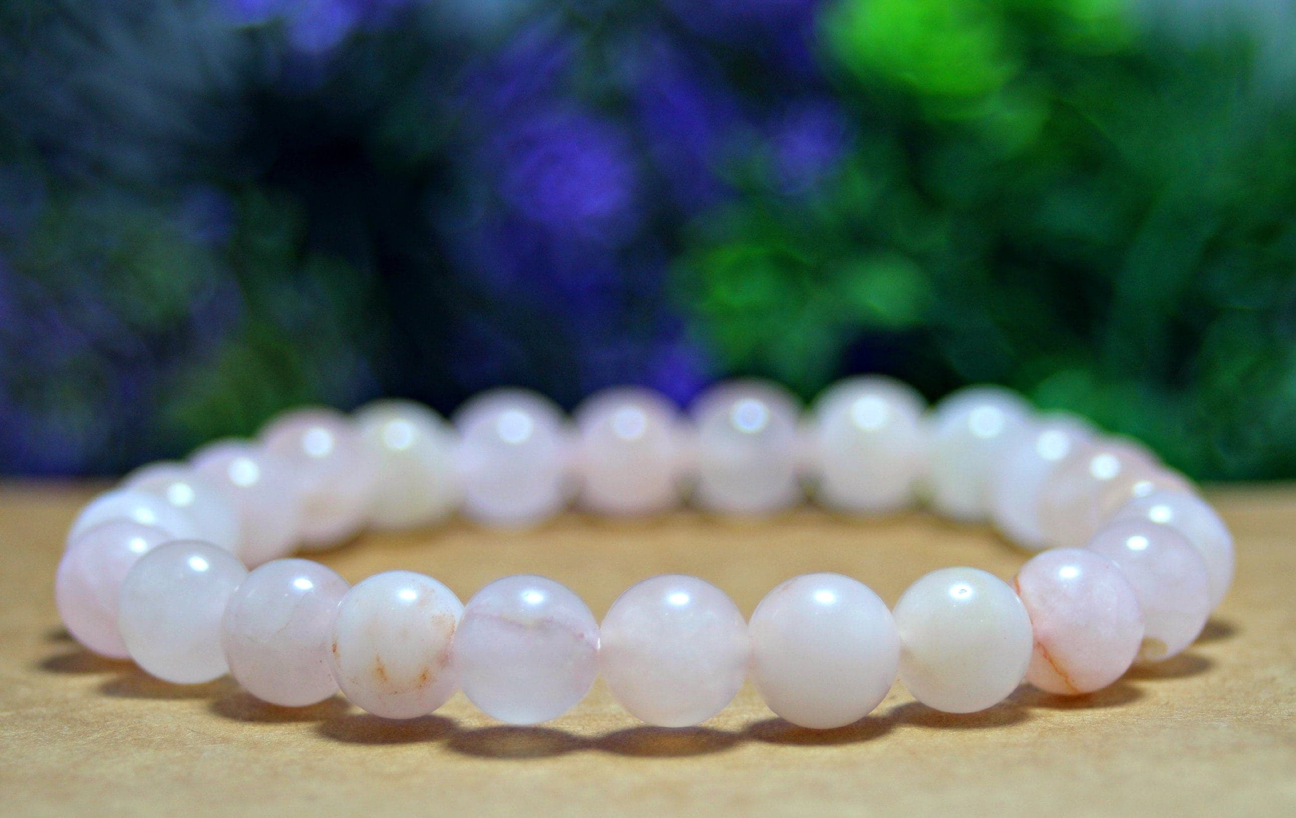 Pink Rose Quartz Stretch Bracelet /6/8/10 mm - Natural Semi Precious Gemstone Bracelet - Gift for Her - Girly Bracelet - Love Energy Gift - image 4