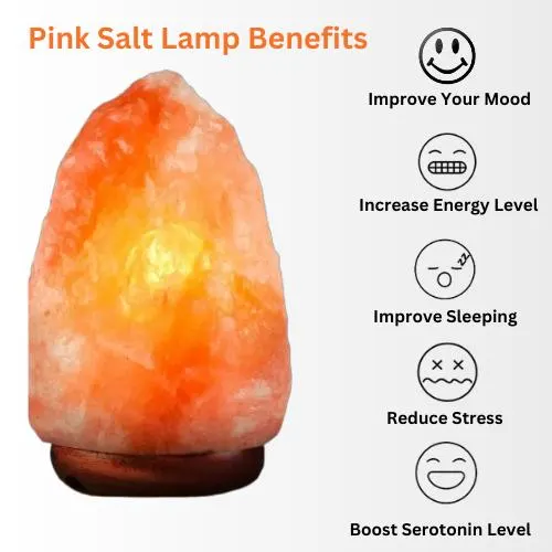 Himalayan Pink Salt Lamp (5-7 KG) – Natural Crystal Rock, Dimmer Switch   With Free 3 Bulbs