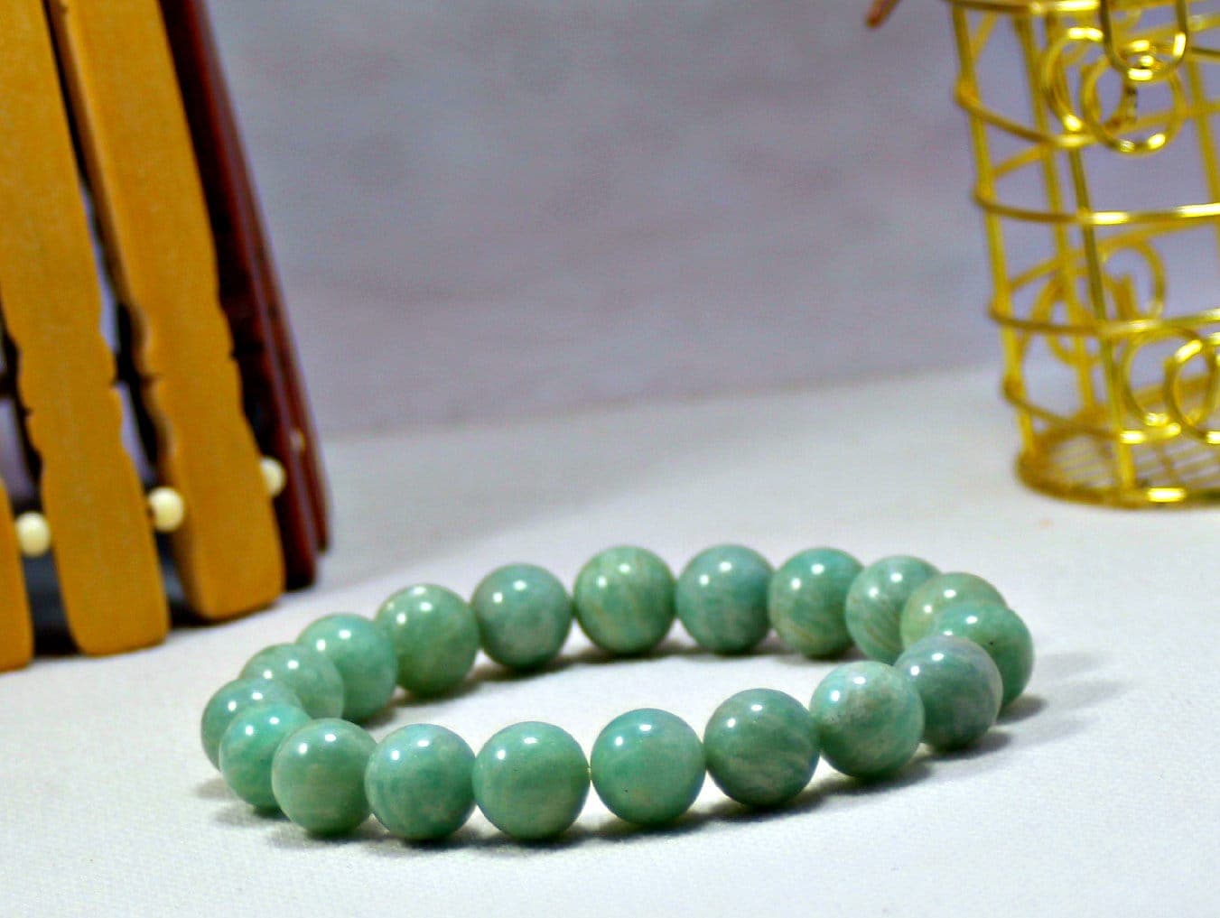 Fabulous Green Aragonite Bracelet – Handmade Beaded Crystal Jewelry for Healing & Banishing Anxiety