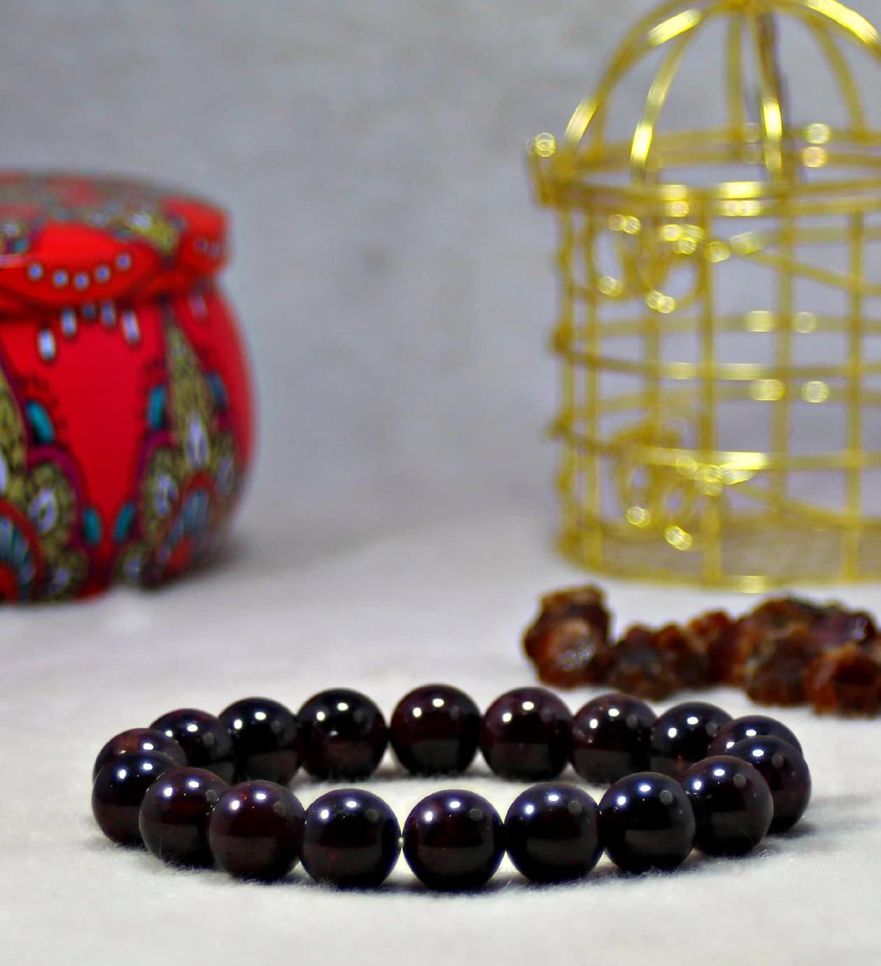 Red Garnet Bracelet, 6/8/10/12 mm - Real Gemstone Unisex Bracelet, Love Bracelet, Motivation Bracelet, Chakra Bracelet, Gift for Love Ones - image 5