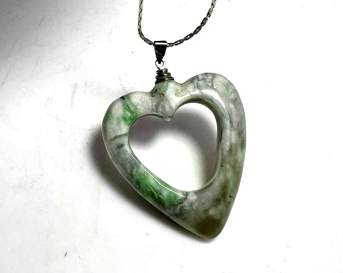 Jade Heart Pendant Necklace – Real Green Nephrite Jade Charm – Healing Crystal Heart Jewelry - image 5