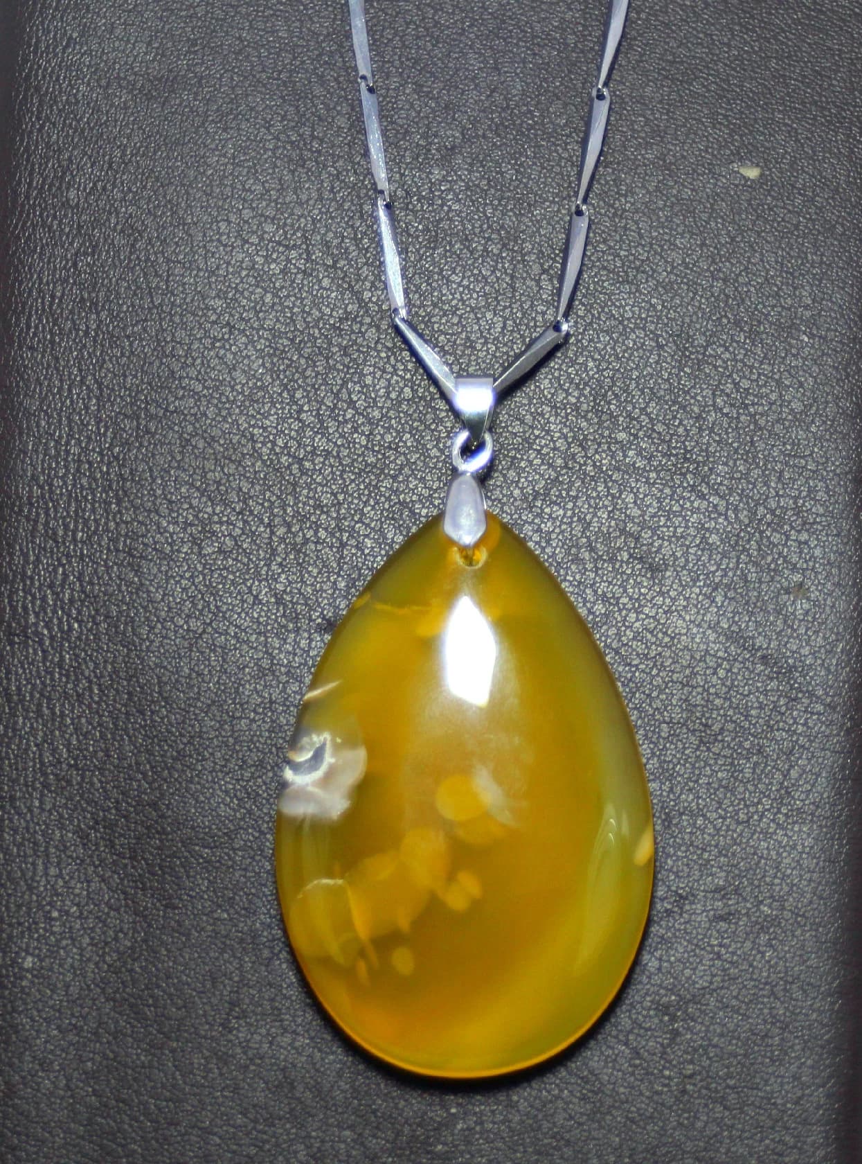 Yellow Agate Layered Necklace – Rare Bold Gemstone Pendant Jewelry - image 4