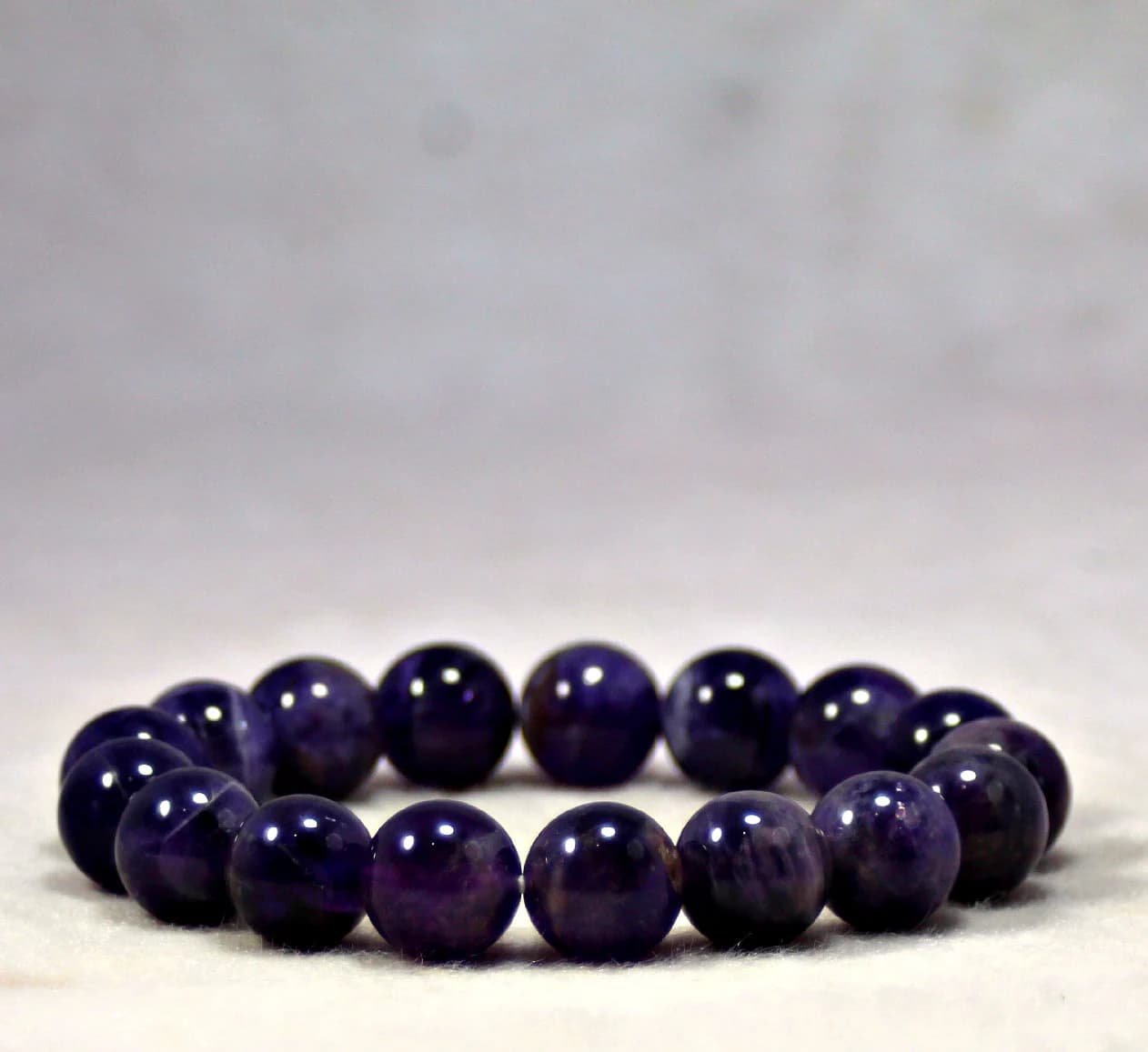 Purple Amethyst Gemstone Stretch Bracelet Beaded Bracelet Unisex Bracelets -8/10/12 mm Healing Bracelet Motivation Bracelet Energy Bracelet - image 3